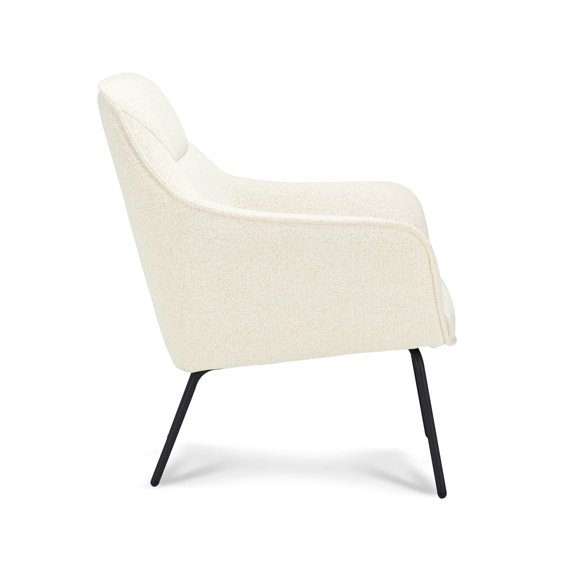 Fauteuil Sacha Stof Mose Natural Legs Black