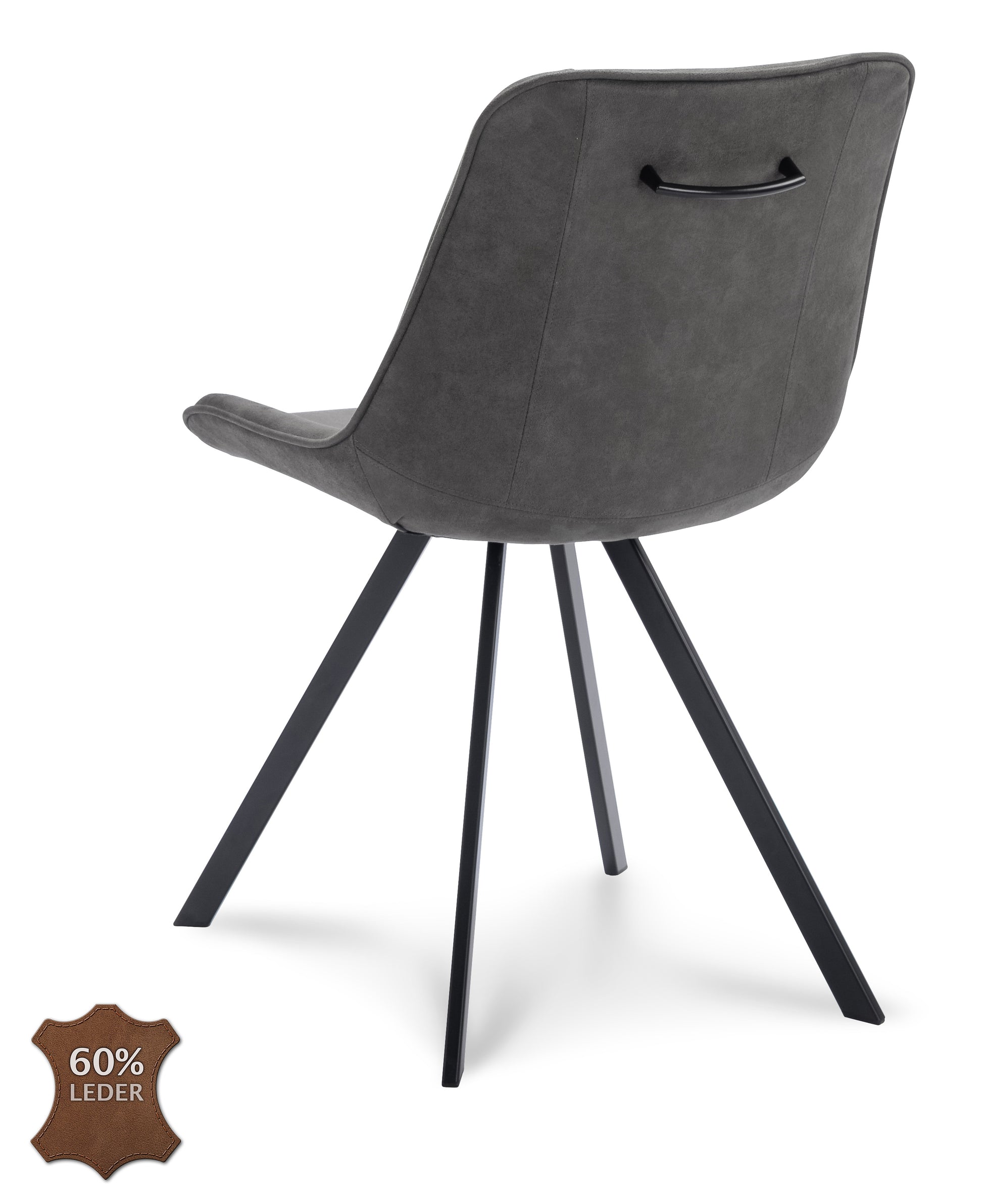 Eetkamerstoel Blake Microleder Bull Graphite Leg Black