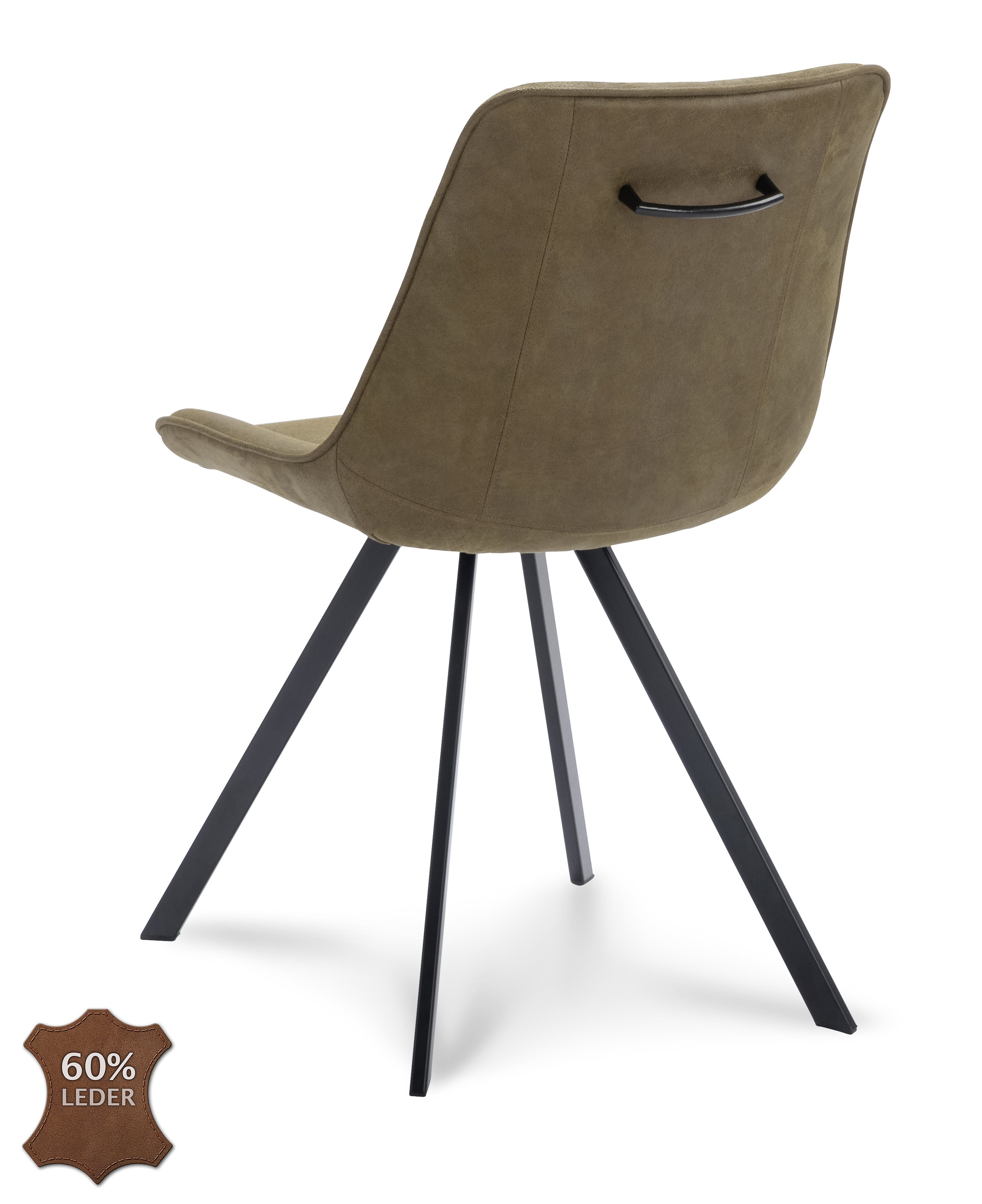 Eetkamerstoel Blake Microleder Bull Graphite Leg Black