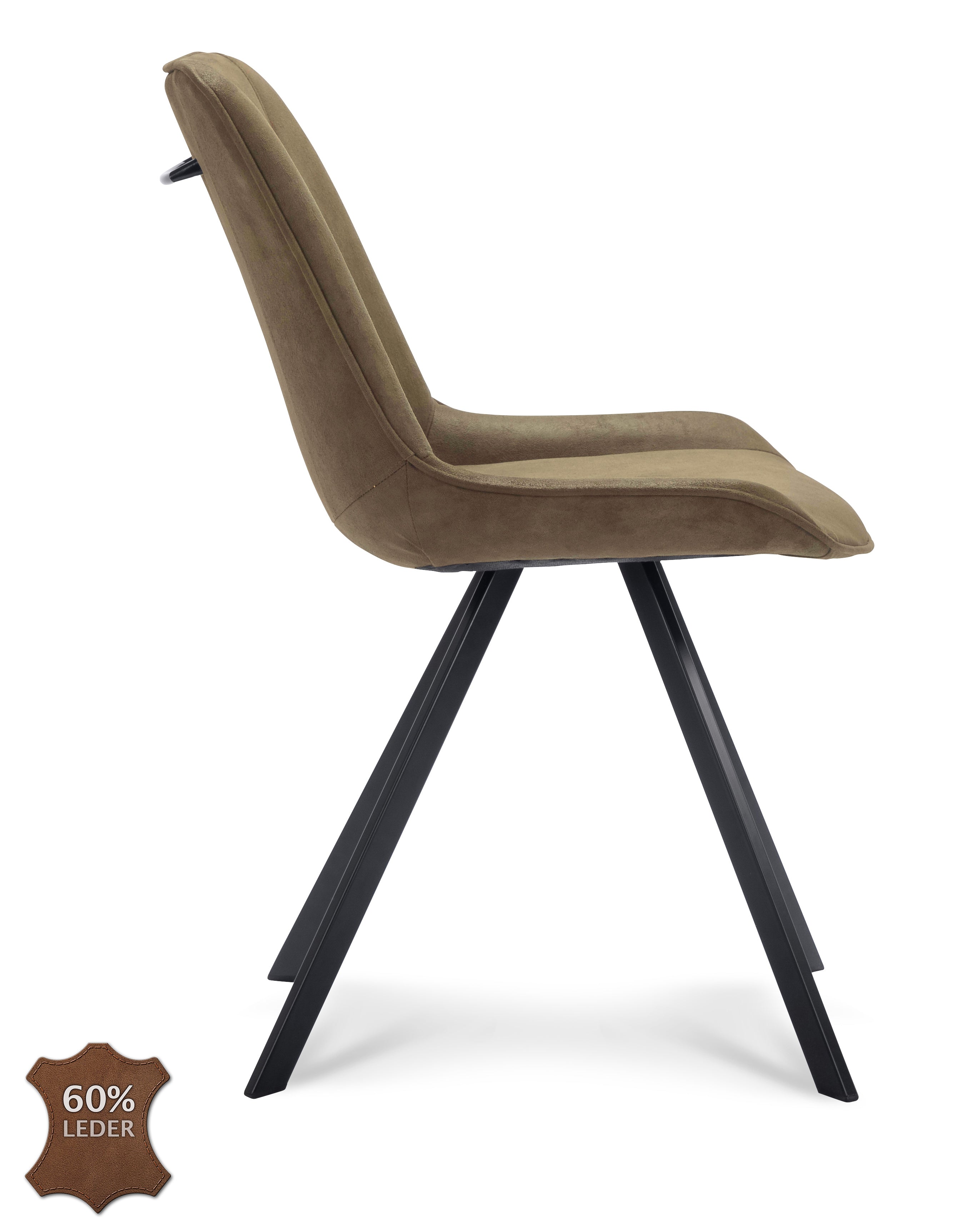 Eetkamerstoel Blake Microleder Bull Graphite Leg Black