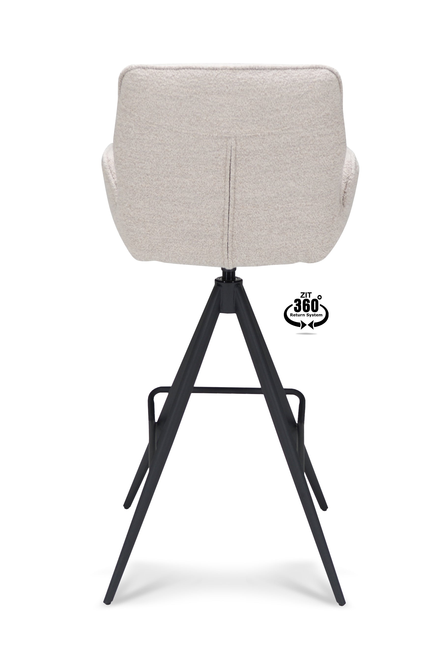Barkruk met armleuning Bliss - ZH 80 Stof Alpine Natural Leg Black 360° Return-system