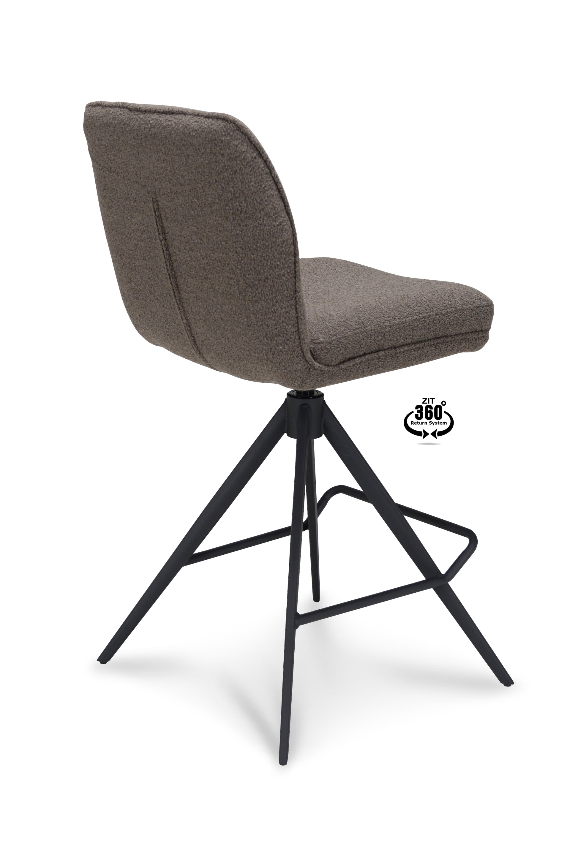Barkruk Bliss - ZH 65 Stof Alpine Bruin Leg Black 360° Return-system