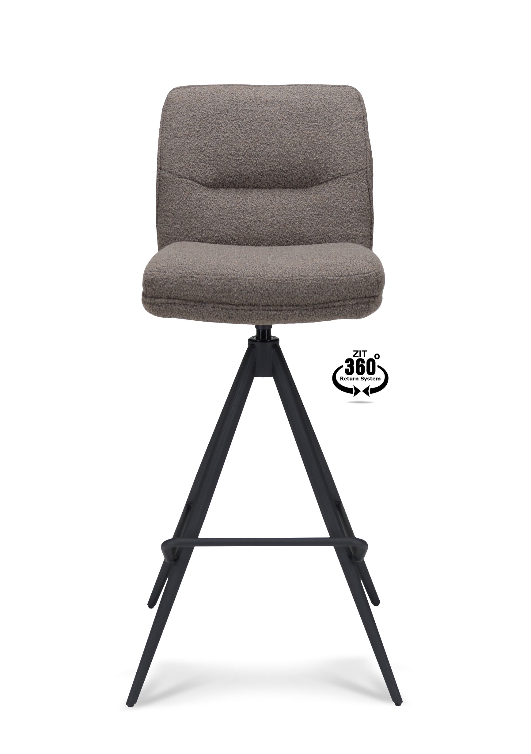 Barkruk Bliss - ZH 80 Stof Alpine Bruin Leg Black 360° Return-system