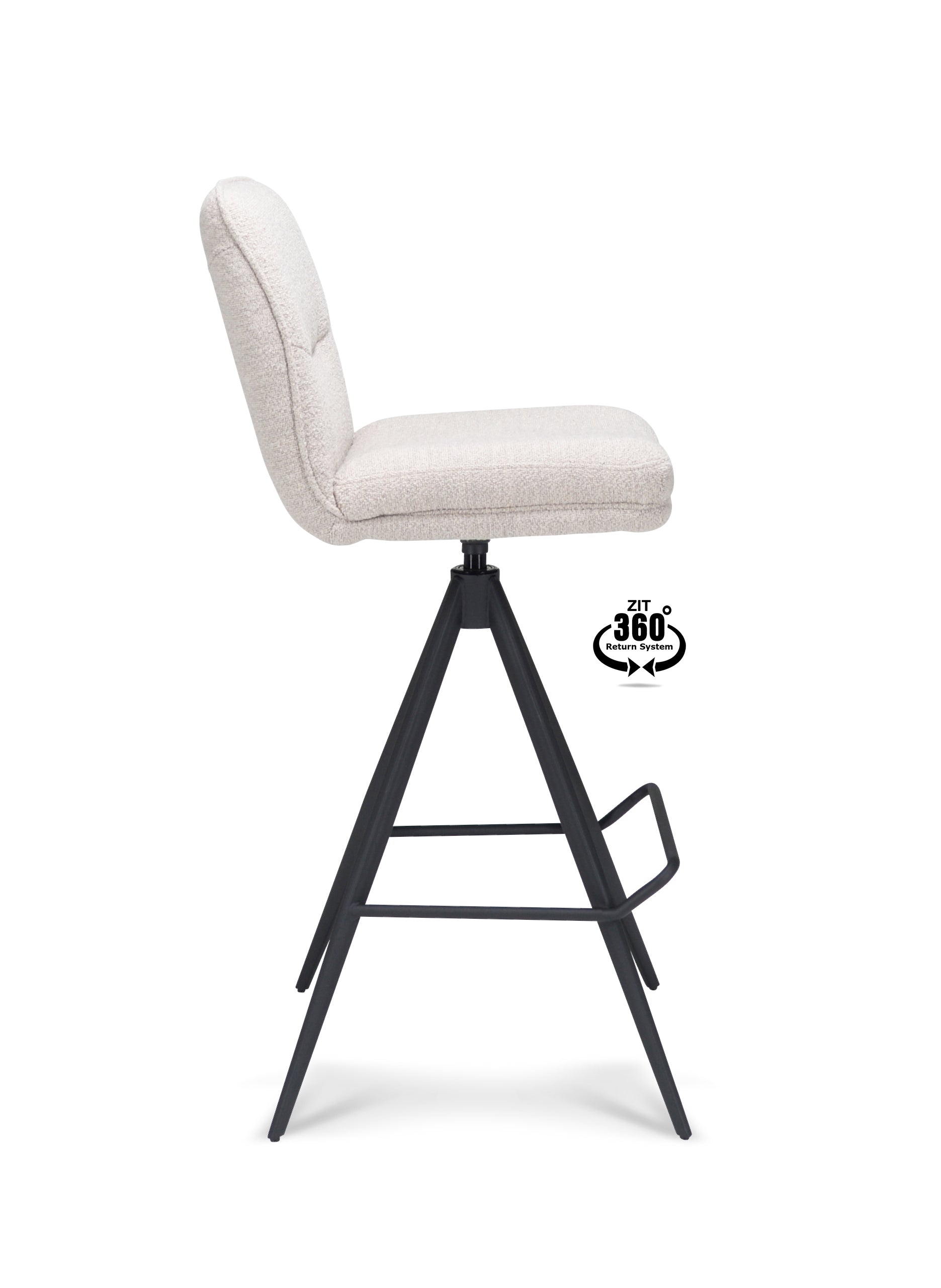 Barkruk Bliss - ZH 80 Stof Alpine Natural Leg Black 360° Return-system