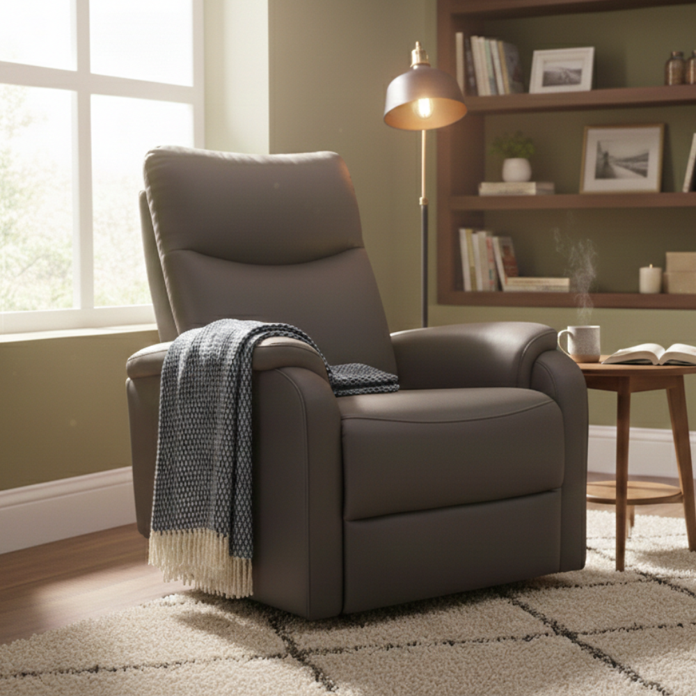 Relaxstoel Boston - Antraciet - Microvezelstof