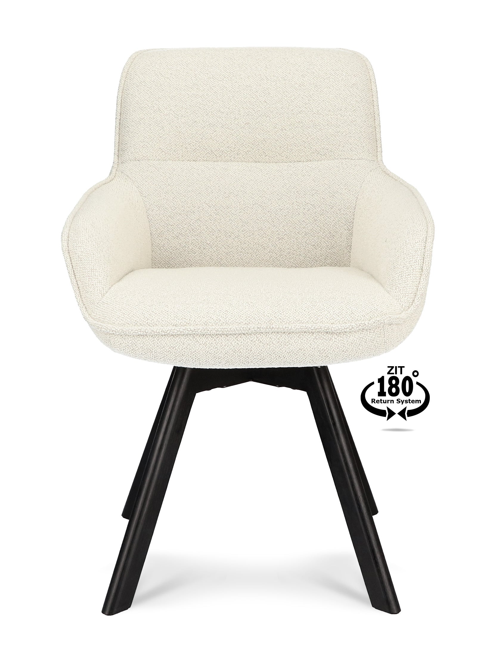 Armstoel Botanic Stof Mose Natural Leg Black Oak 180° Return-system