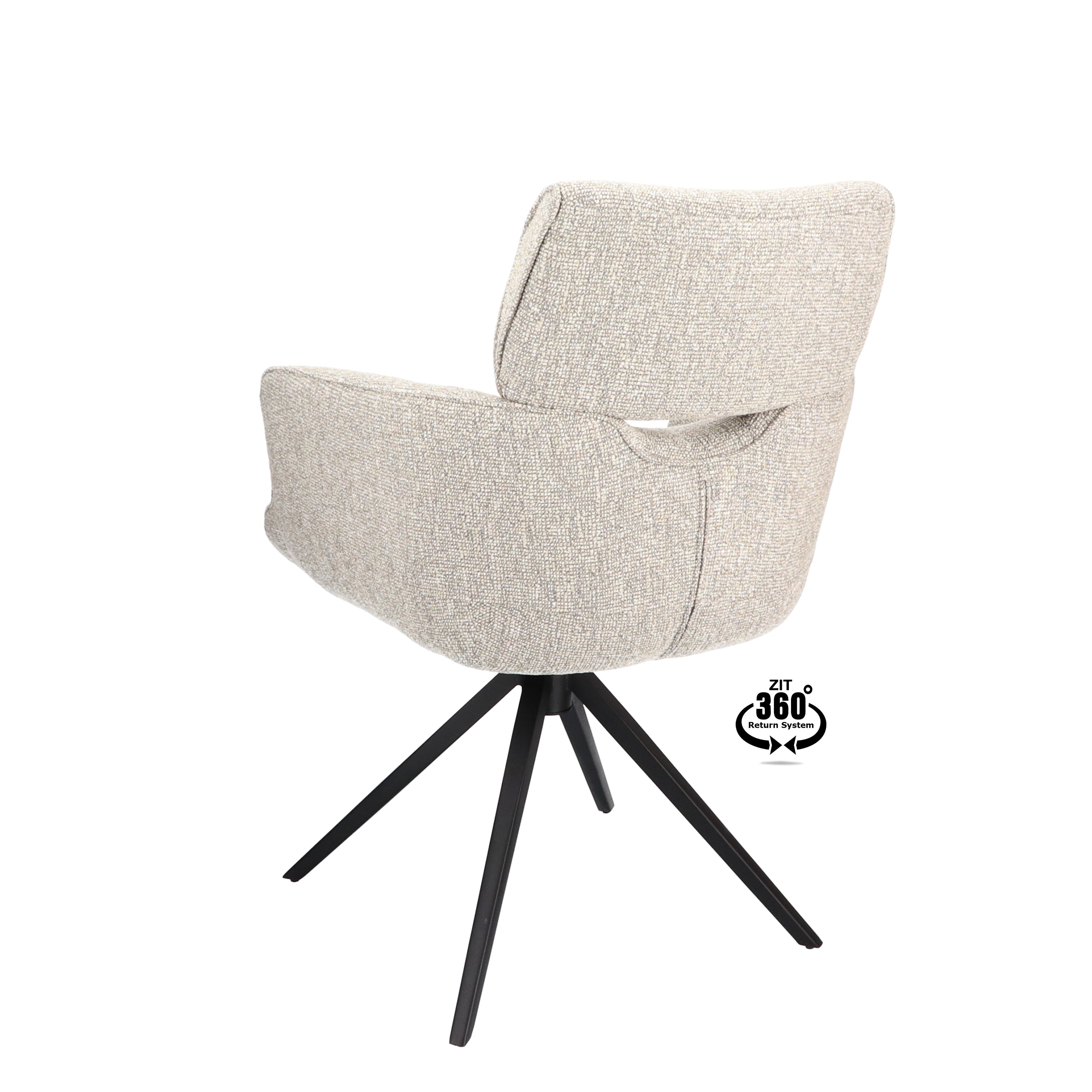 Armstoel Bottega Stof Lodge Linen Leg Black 360° Return-system