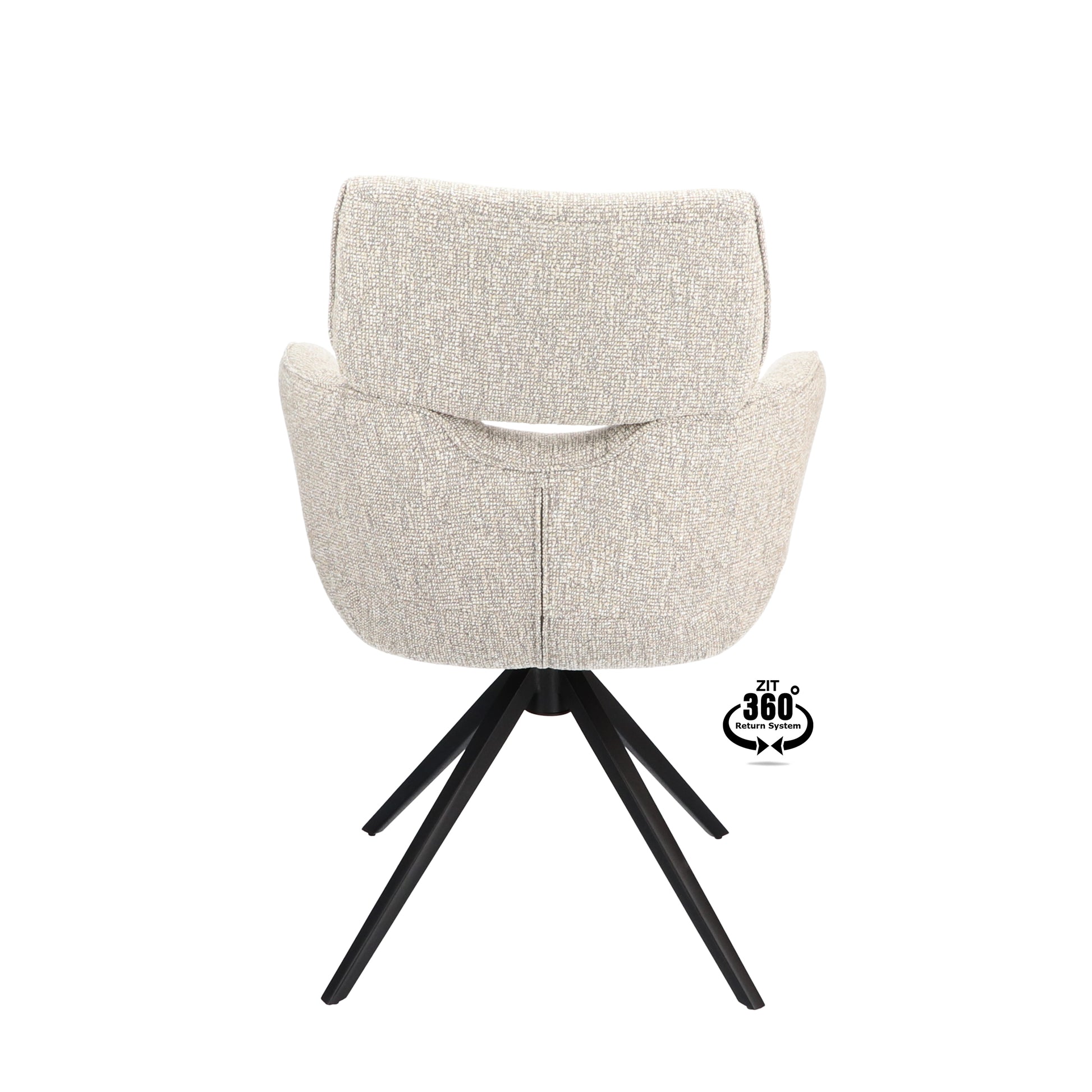Armstoel Bottega Stof Lodge Linen Leg Black 360° Return-system