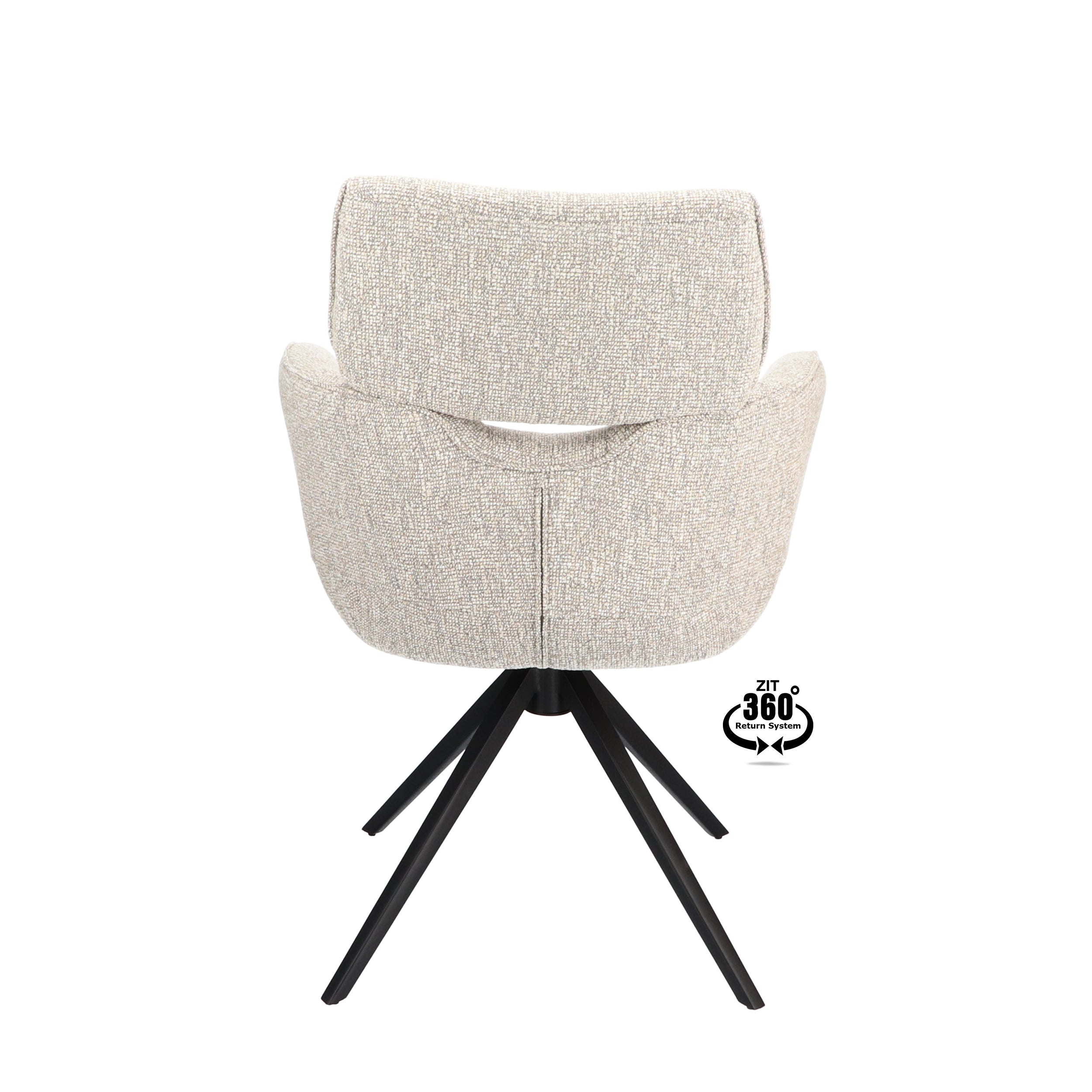 Armstoel Bottega Stof Lodge Linen Leg Black 360° Return-system