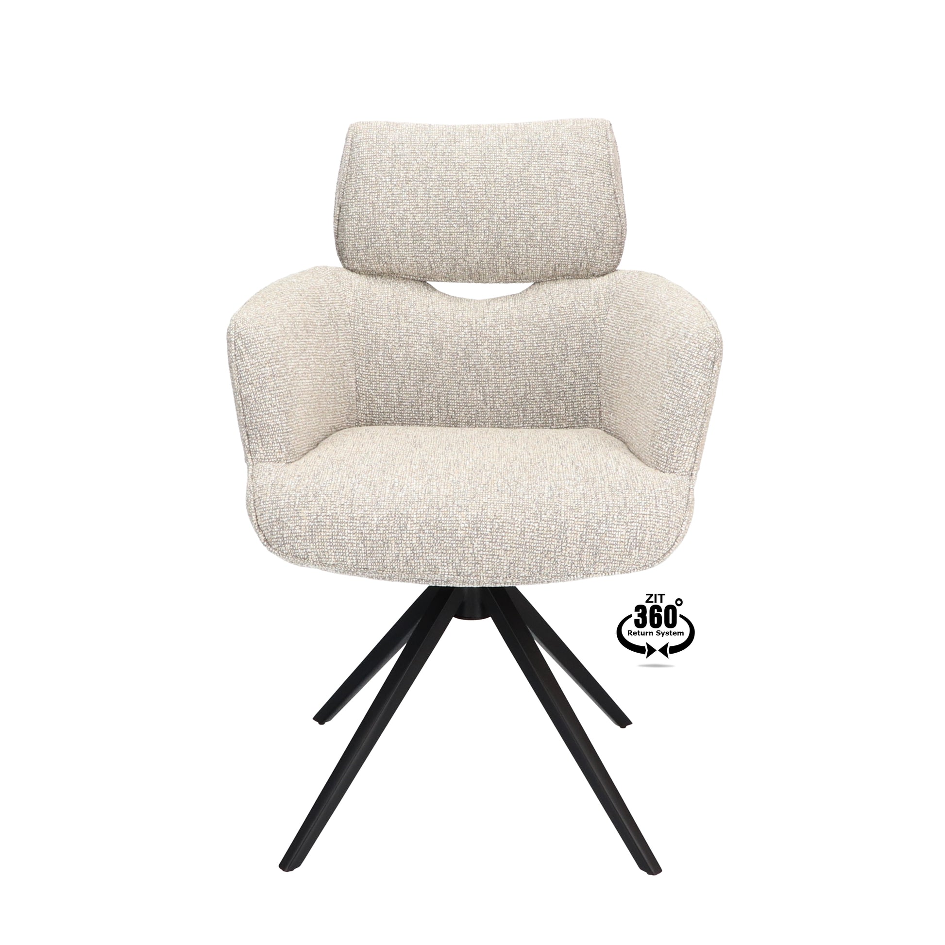 Armstoel Bottega Stof Lodge Linen Leg Black 360° Return-system