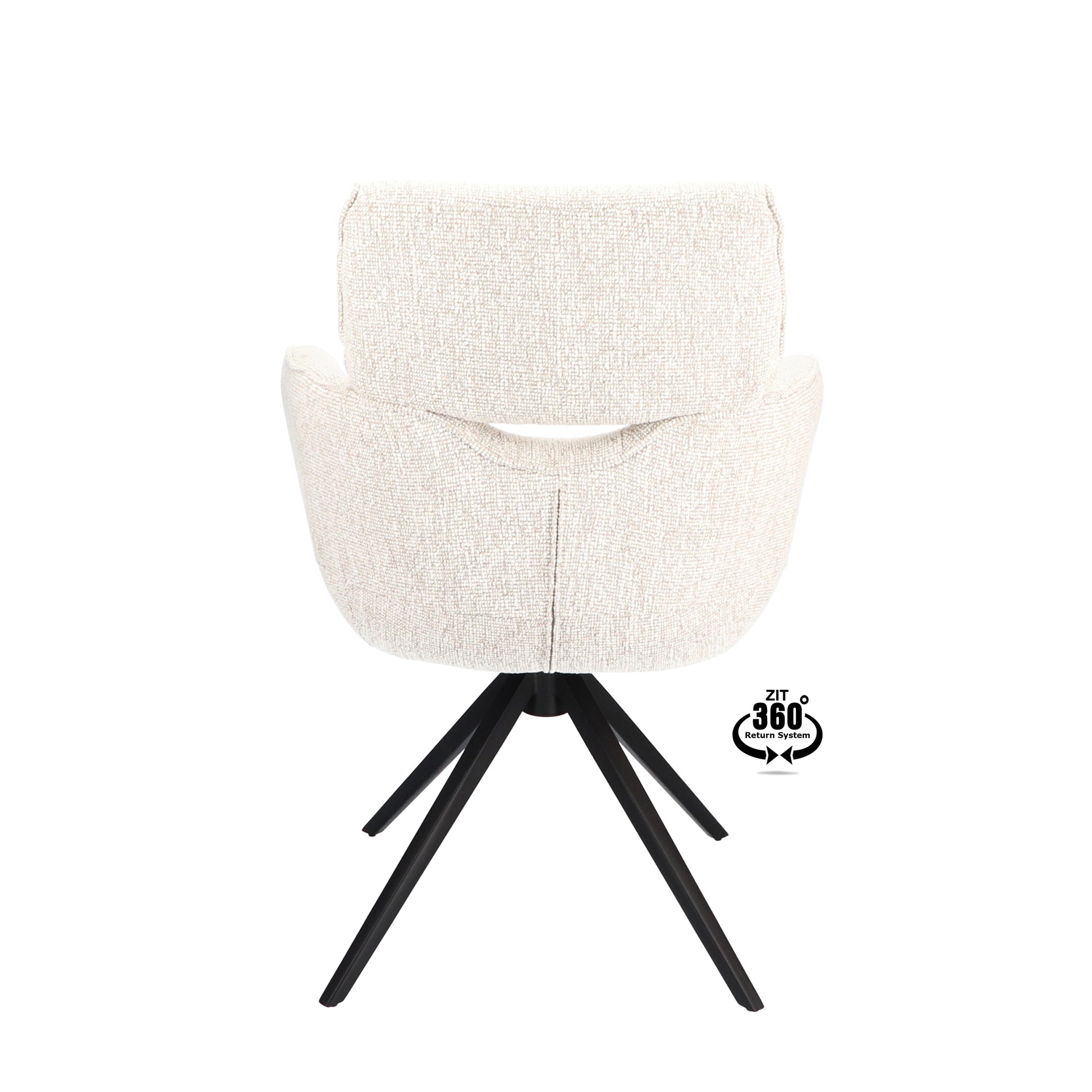 Armstoel Bottega Stof Lodge Linen Leg Black 360° Return-system