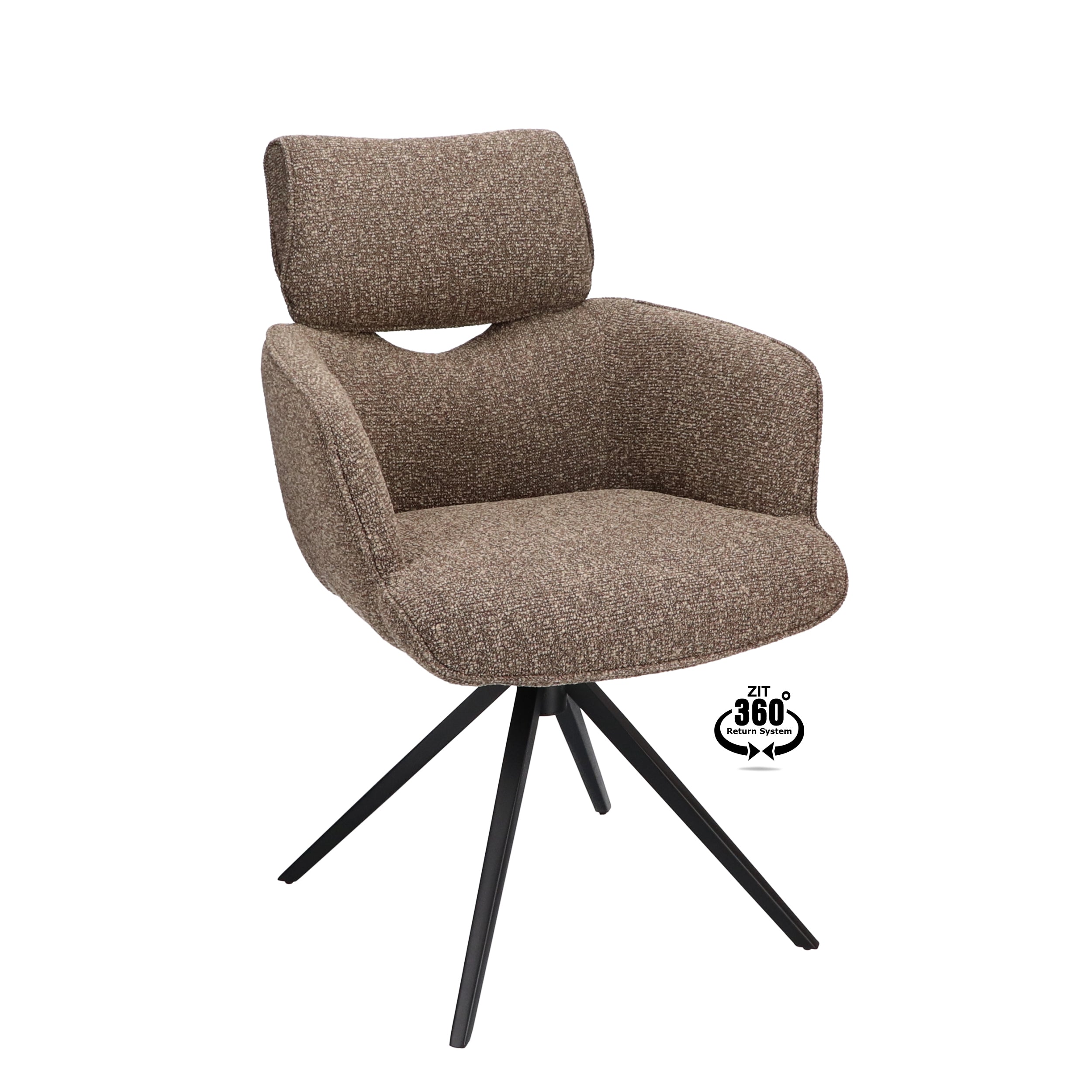 Armstoel Bottega Stof Lodge Linen Leg Black 360° Return-system