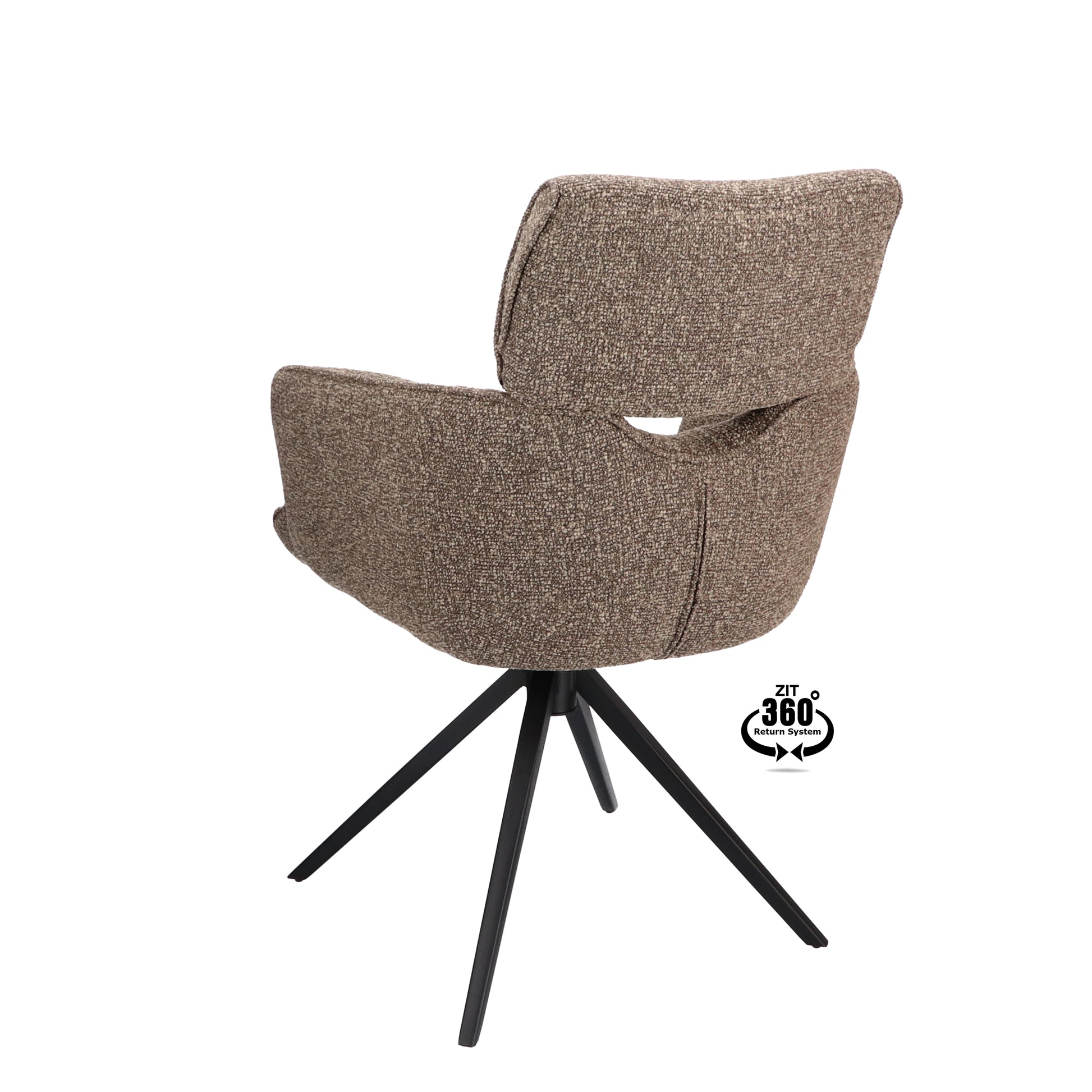 Armstoel Bottega Stof Lodge Linen Leg Black 360° Return-system