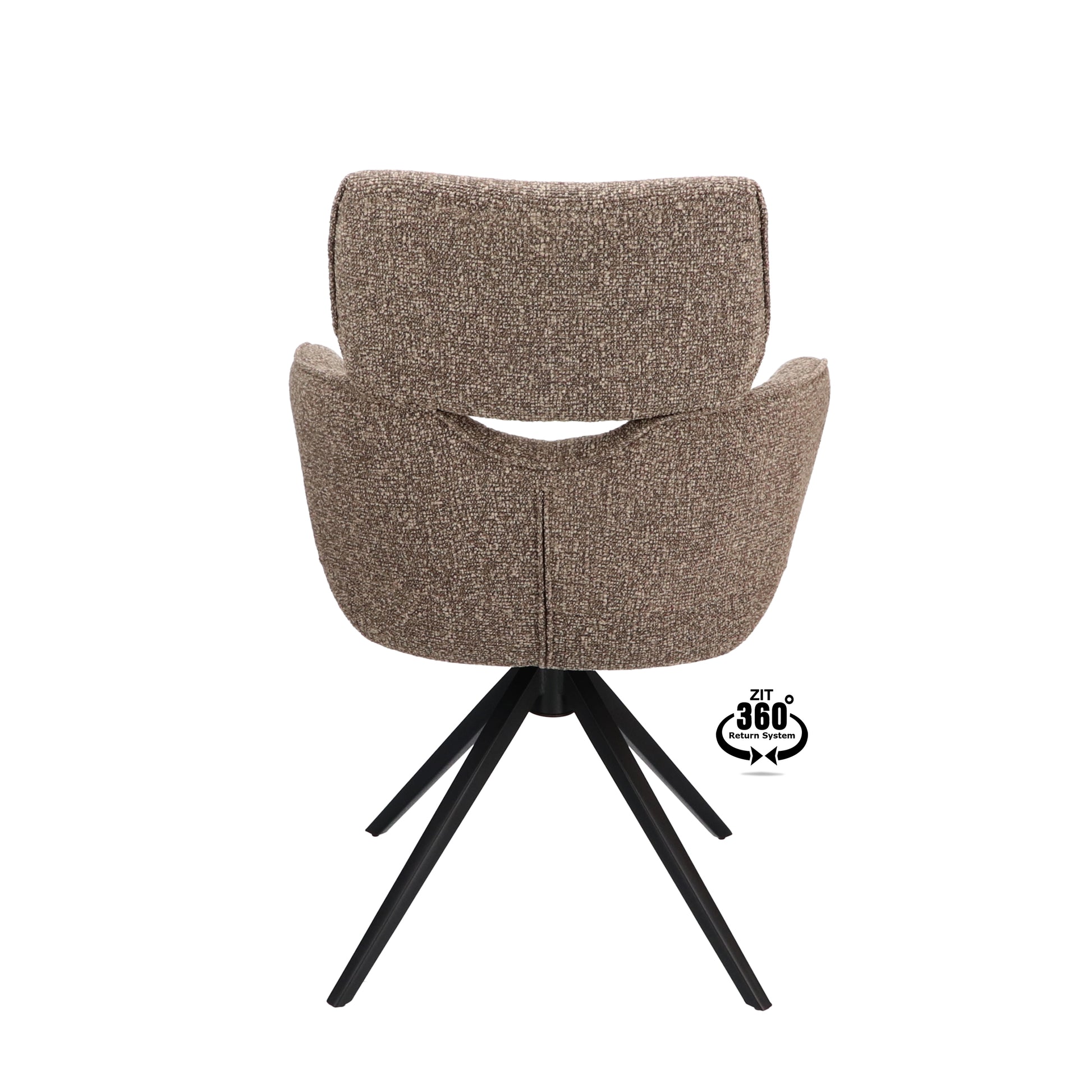 Armstoel Bottega Stof Lodge Linen Leg Black 360° Return-system