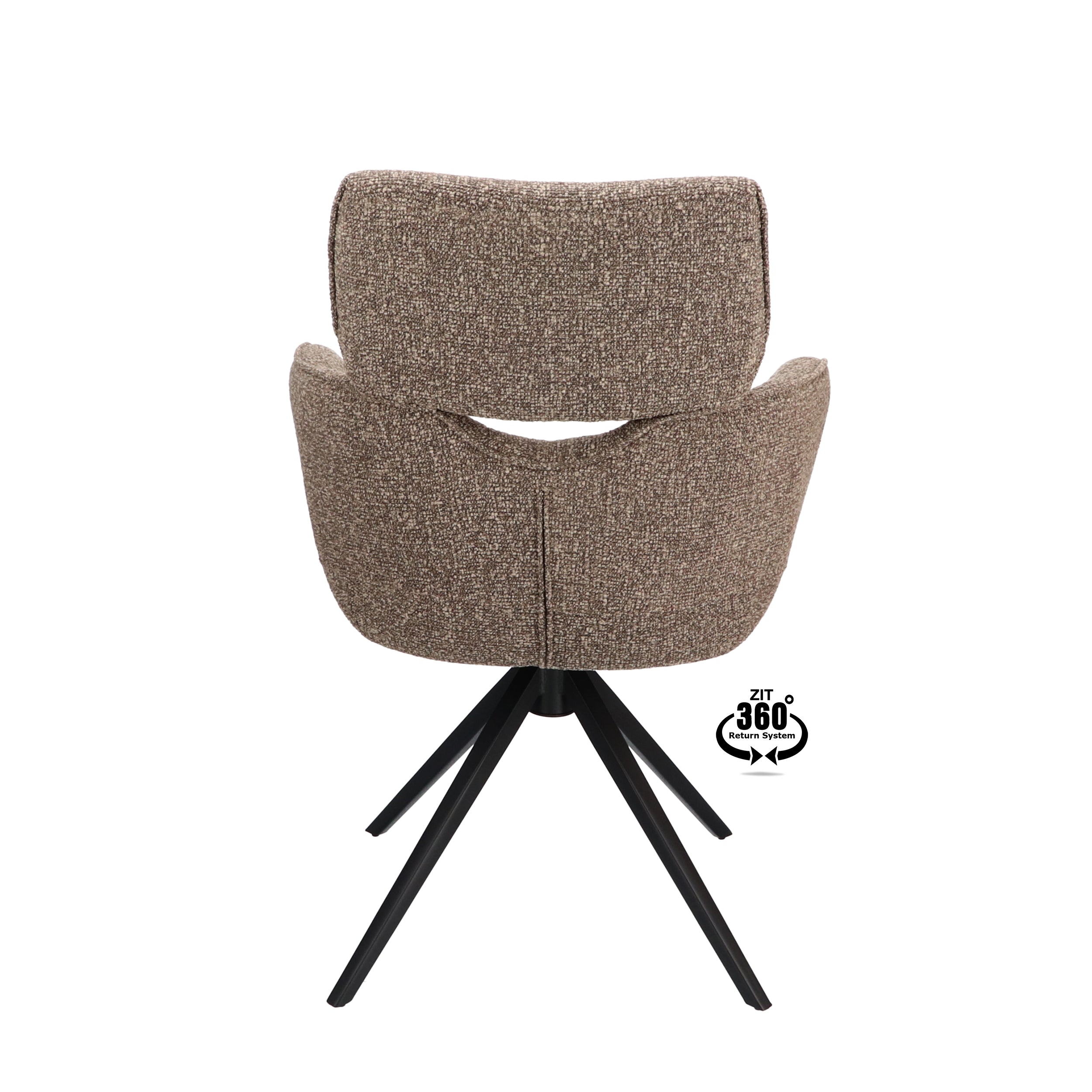 Armstoel Bottega Stof Lodge Linen Leg Black 360° Return-system