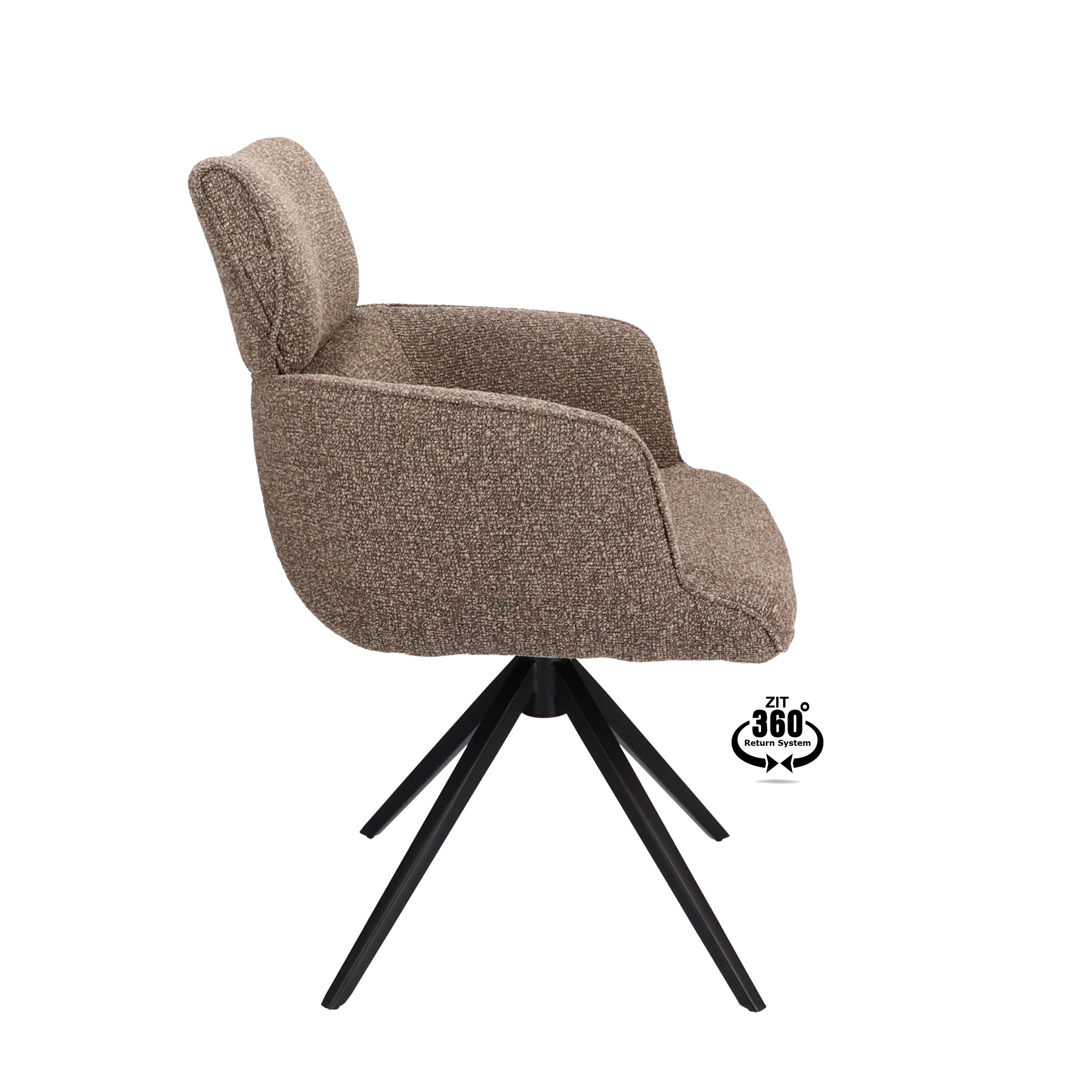 Armstoel Bottega Stof Lodge Linen Leg Black 360° Return-system
