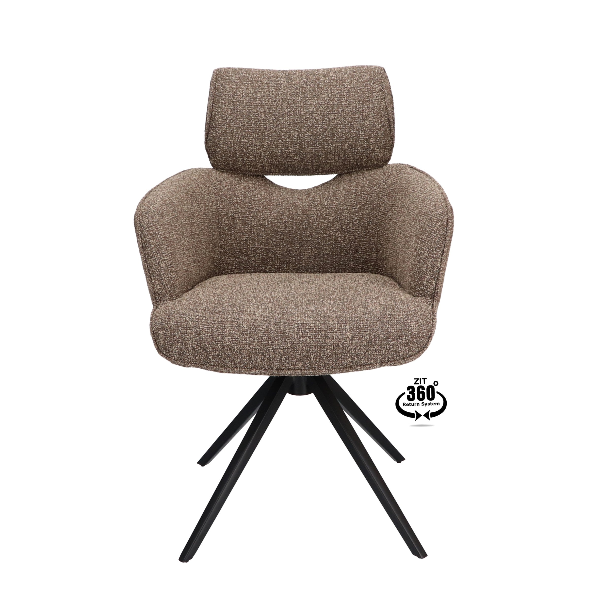 Armstoel Bottega Stof Lodge Linen Leg Black 360° Return-system