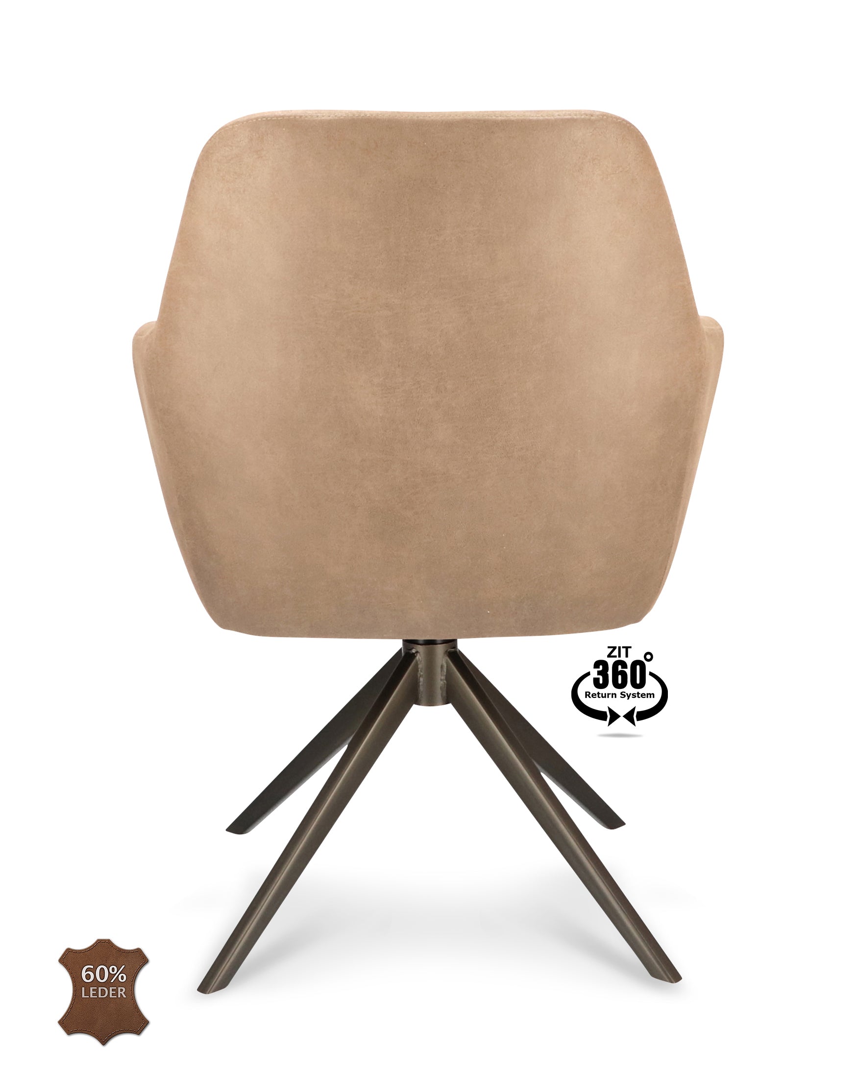 Armstoel Bowie 360 Stof Movie Desert Leg Bronze 360° Return-system