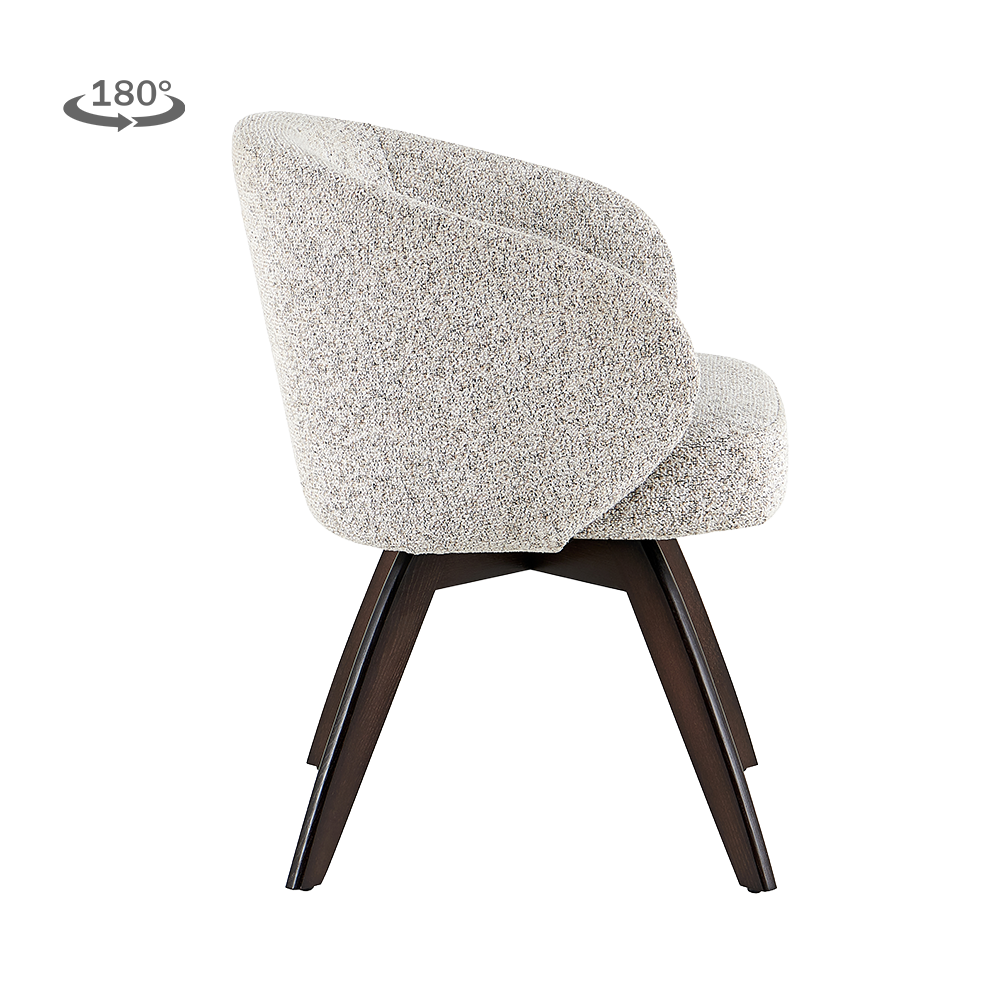 Brescia Armstoel - Puente 06 beige white - Espresso (draaibaar)