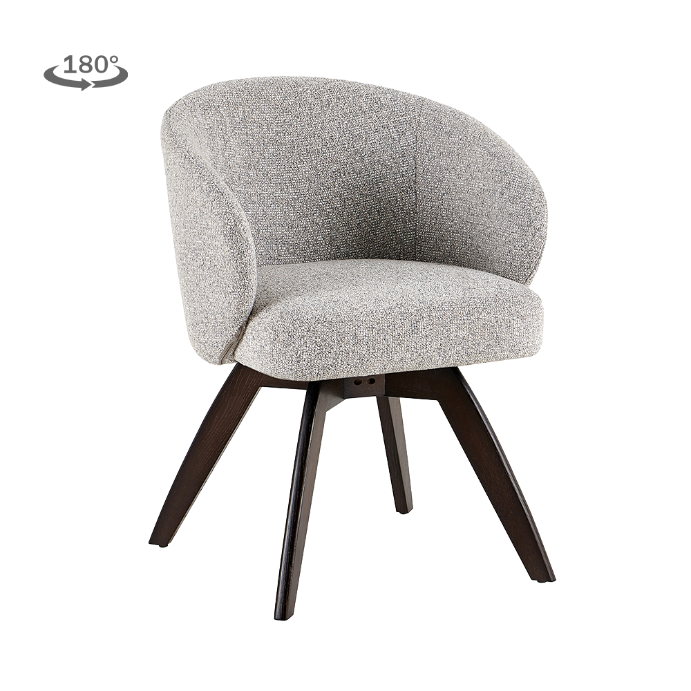 Brescia Armstoel - Puente 09 light grey-  Espresso (draaibaar)