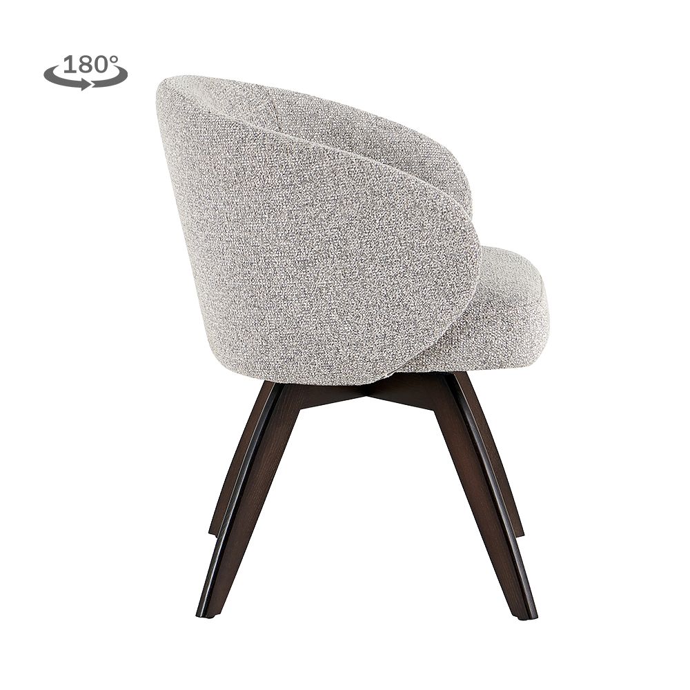 Brescia Armstoel - Puente 09 light grey-  Espresso (draaibaar)