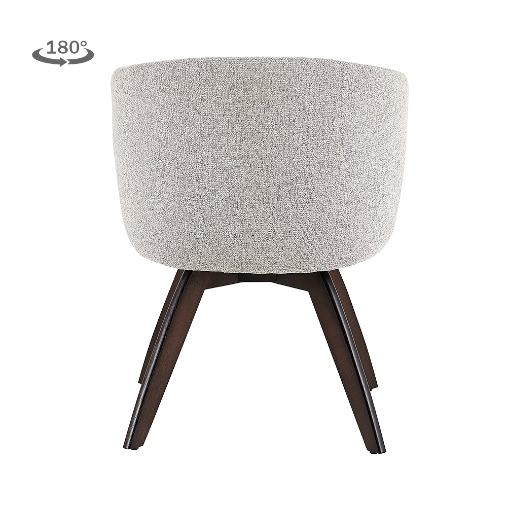 Brescia Armstoel - Puente 09 light grey-  Espresso (draaibaar)