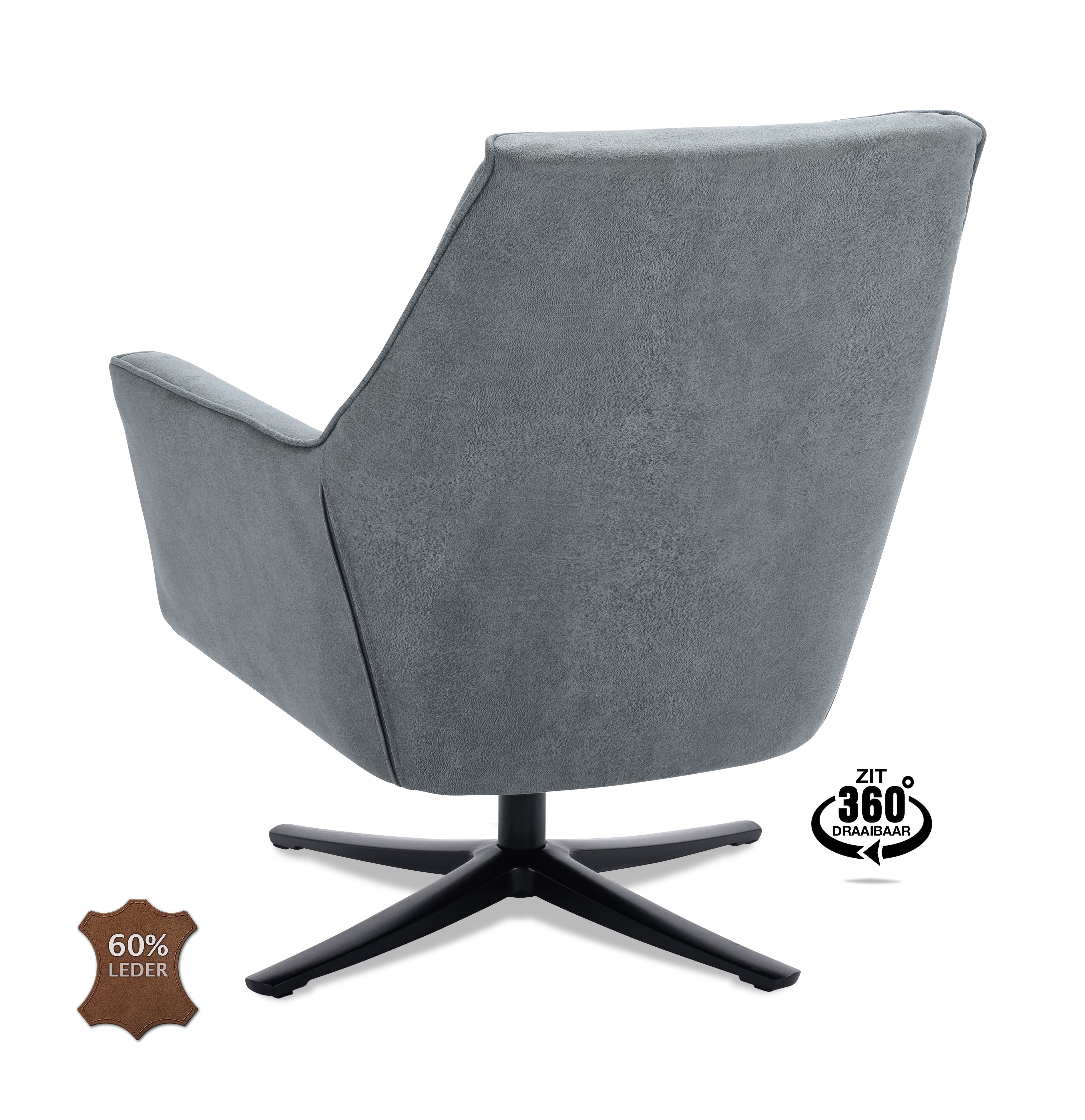 Fauteuil Jersey draaivoet zwart