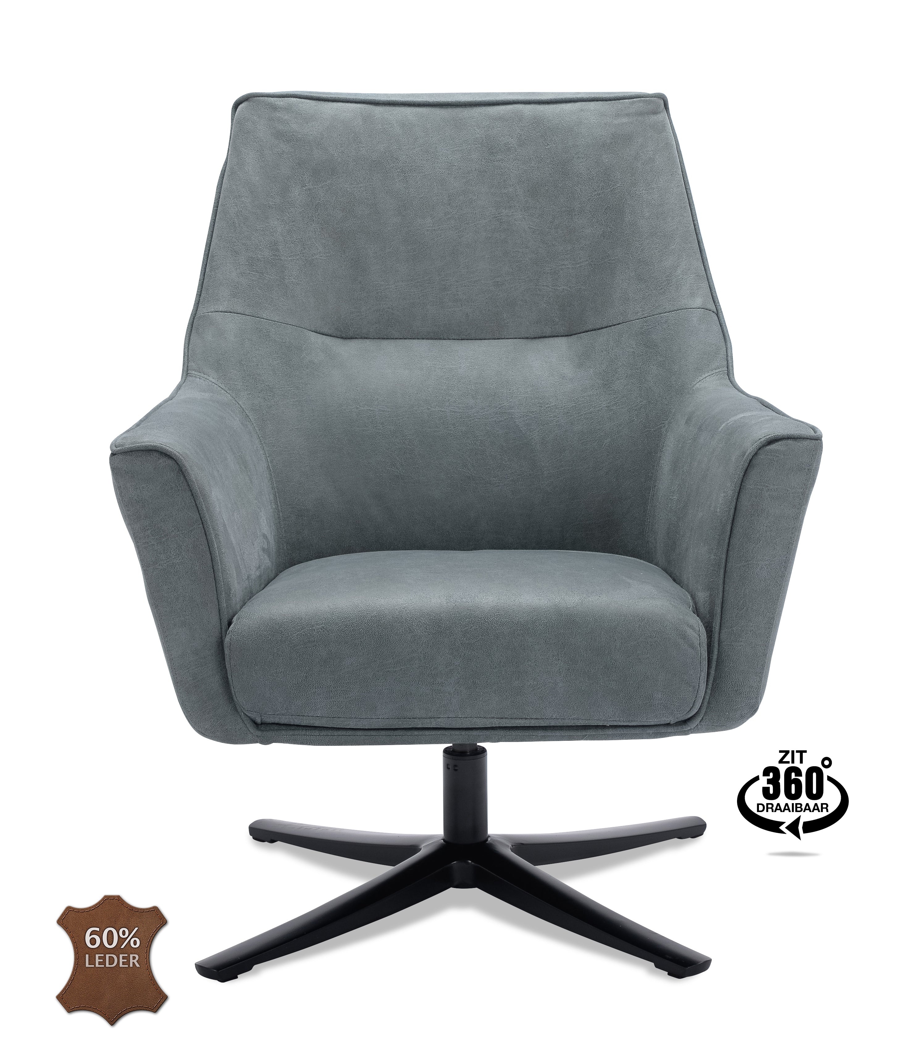 Fauteuil Jersey draaivoet zwart