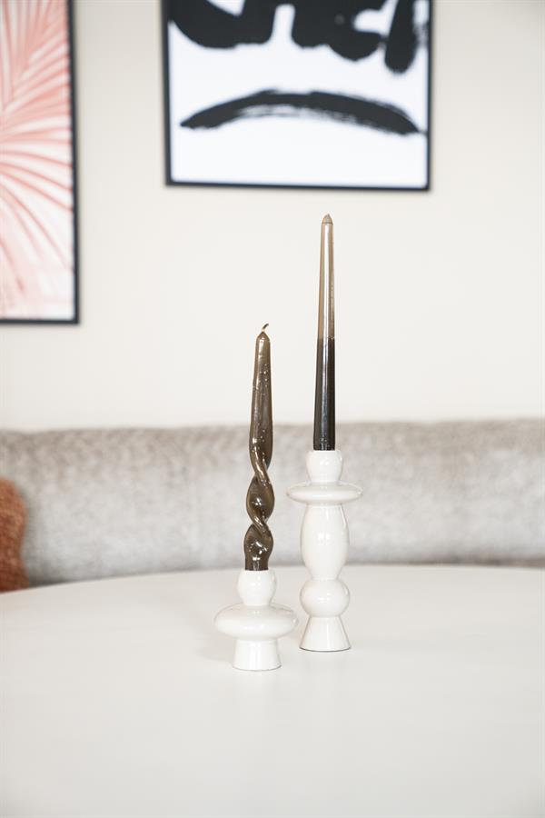 Candles Barolo (set of 2) 8x8x20 / 8.5x8.5x9 – beige | By Boo