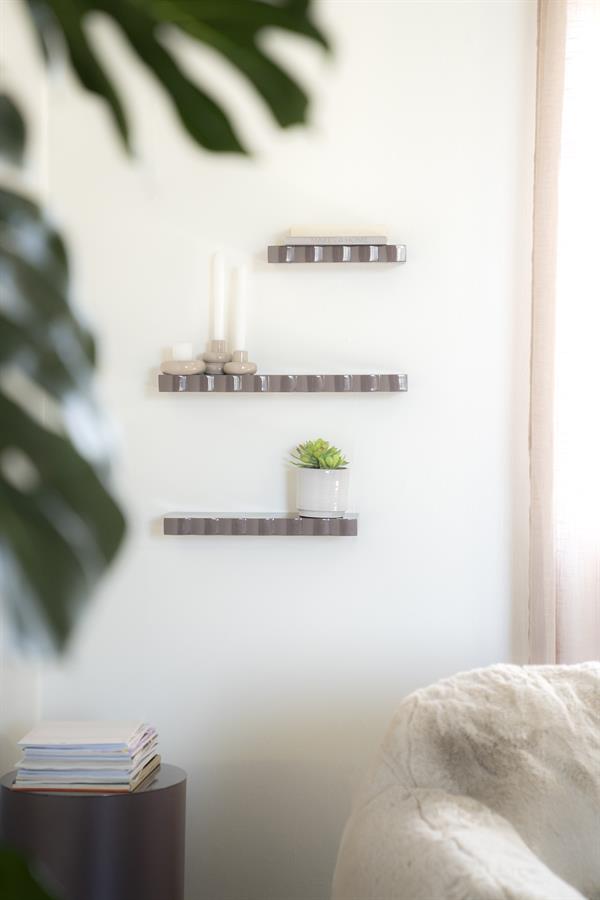 Wanddecoratie Wall shelf Prinz 32.5x14x4 / 45.5x14x4 / 58.5x14x4 – taupe | By Boo