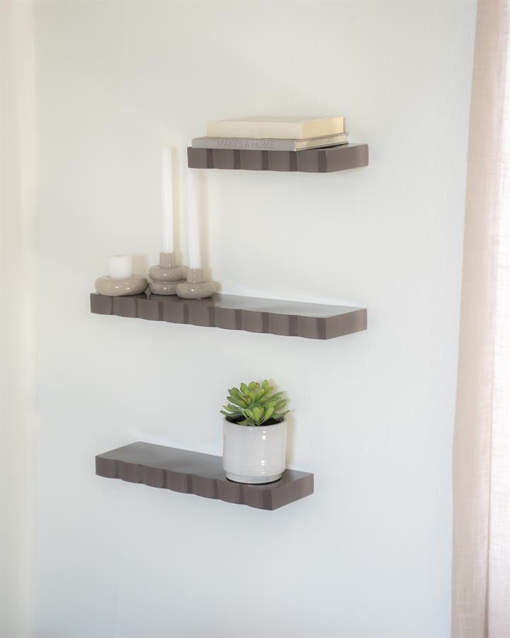 Wanddecoratie Wall shelf Prinz 32.5x14x4 / 45.5x14x4 / 58.5x14x4 – taupe | By Boo