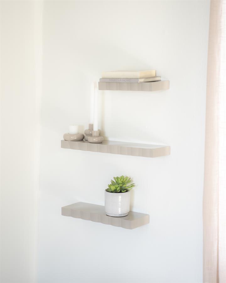 Wanddecoratie Wall shelf Prinz 32.5x14x4 / 45.5x14x4 / 58.5x14x4 – taupe | By Boo