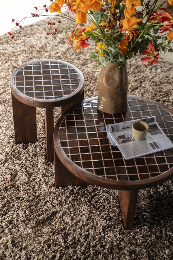 Tables Side table TiledUp 40x40x45 – bruin | By Boo