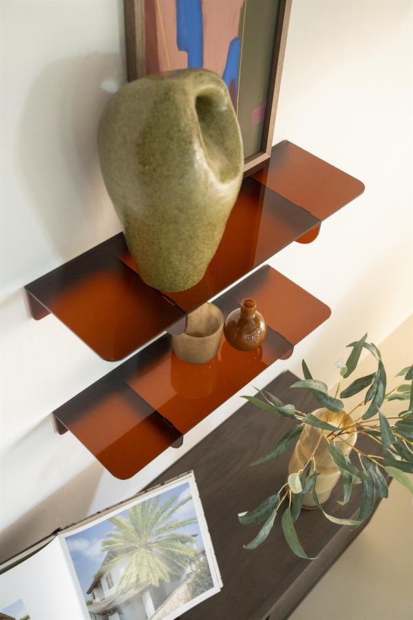 Wanddecoratie Plexo 60x20x7,6 – bruin | By Boo