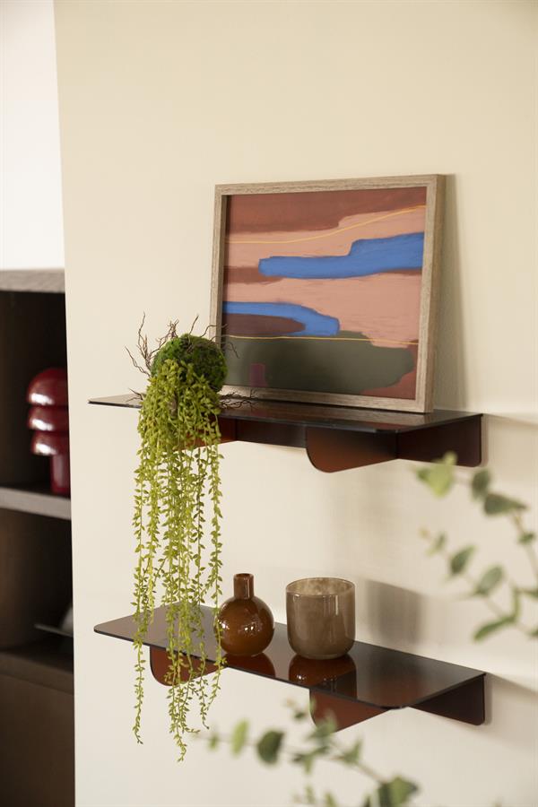 Wanddecoratie Plexo 60x20x7,6 – bruin | By Boo