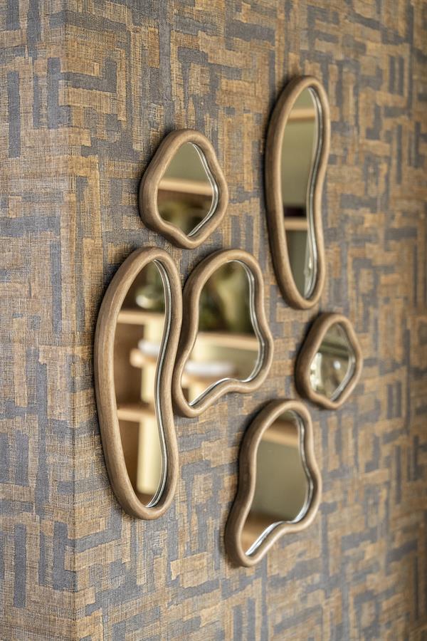 Spiegel Akiro 17x40,5x2,5 / 30x24,5x2,5 / 20x18x2,5 – bruin | By Boo