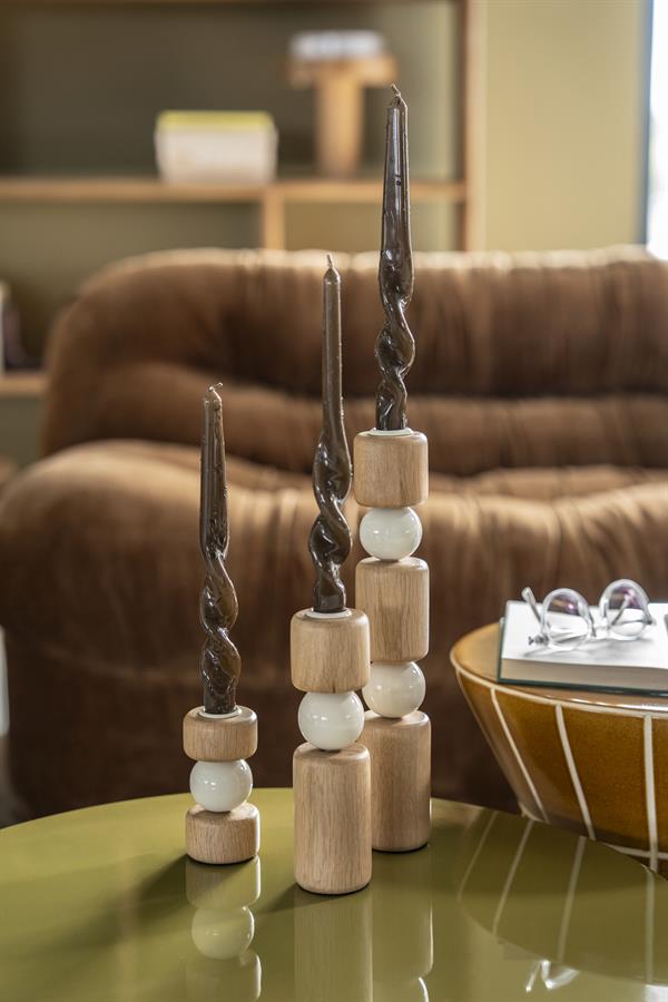 Candles Candle holder Belloa 5x5x11 / 5x5x20 / 5x5x27 – beige | By Boo