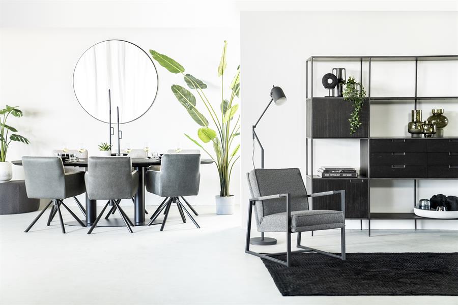 Lamp Floor lamp Sleek 47x28x161 – zwart | By Boo