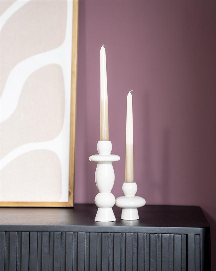 Candles Barolo (set of 2) 8x8x20 / 8.5x8.5x9 – beige | By Boo
