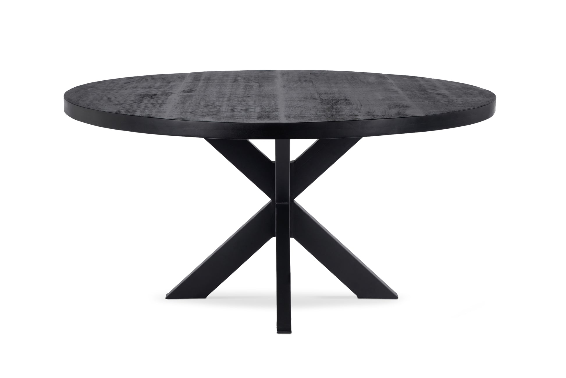 Eettafel Vision Black Rond 150 (potenset 85x85) Wood Zwart Spider Leg Black