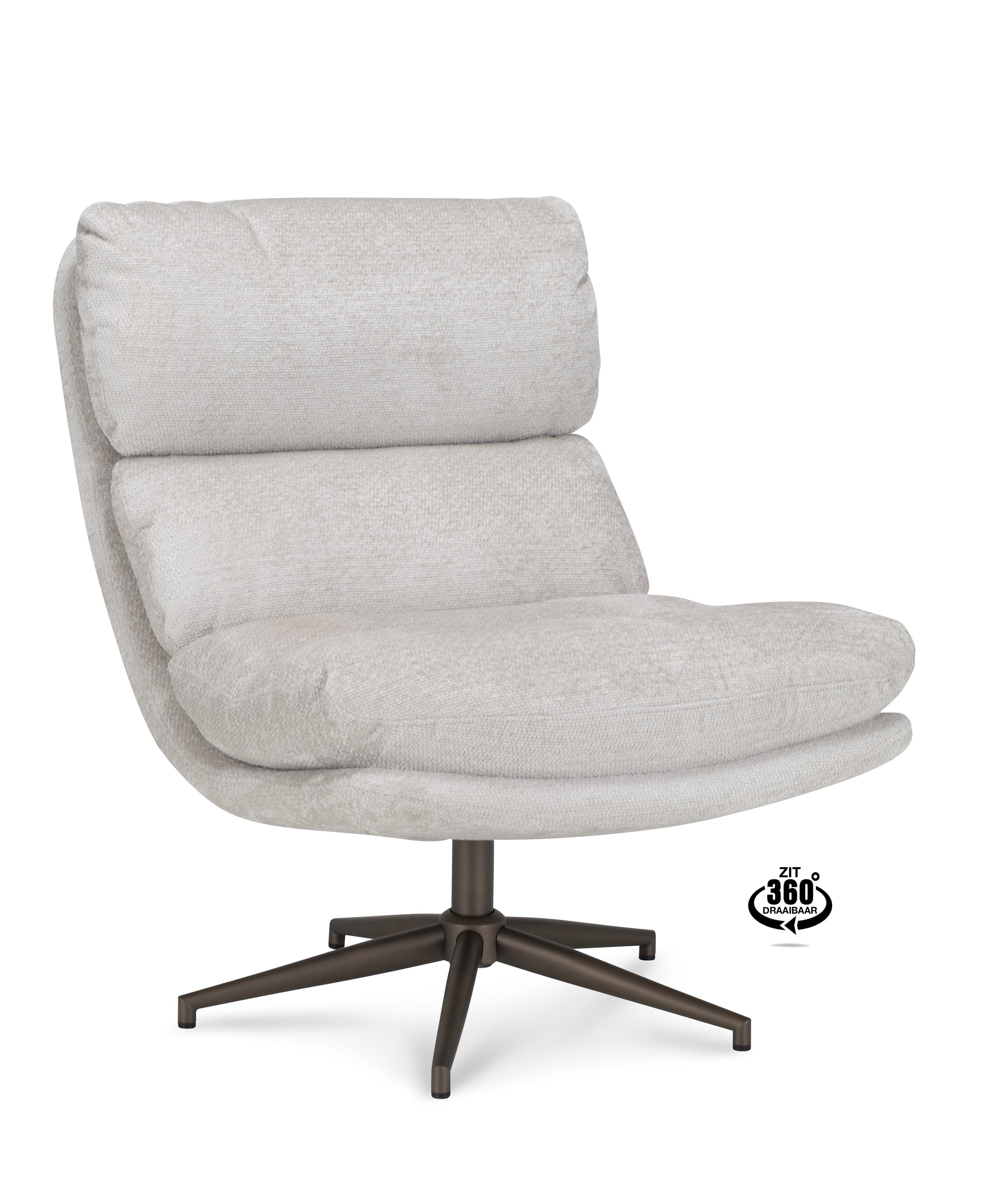 Fauteuil Lodge Stof Movie Natural Leg Bronze 360°