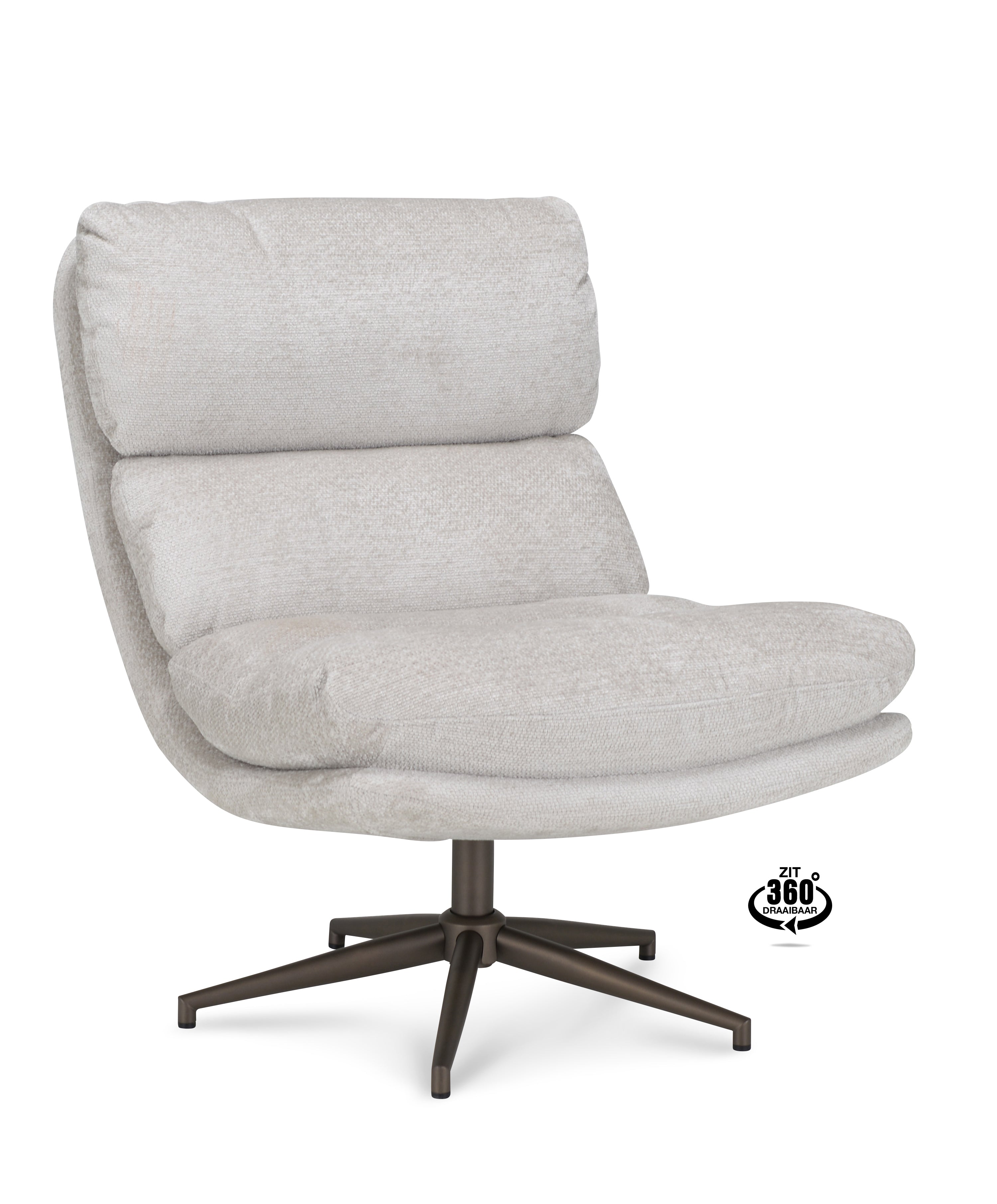 Fauteuil Lodge Stof Movie Natural Leg Bronze 360°