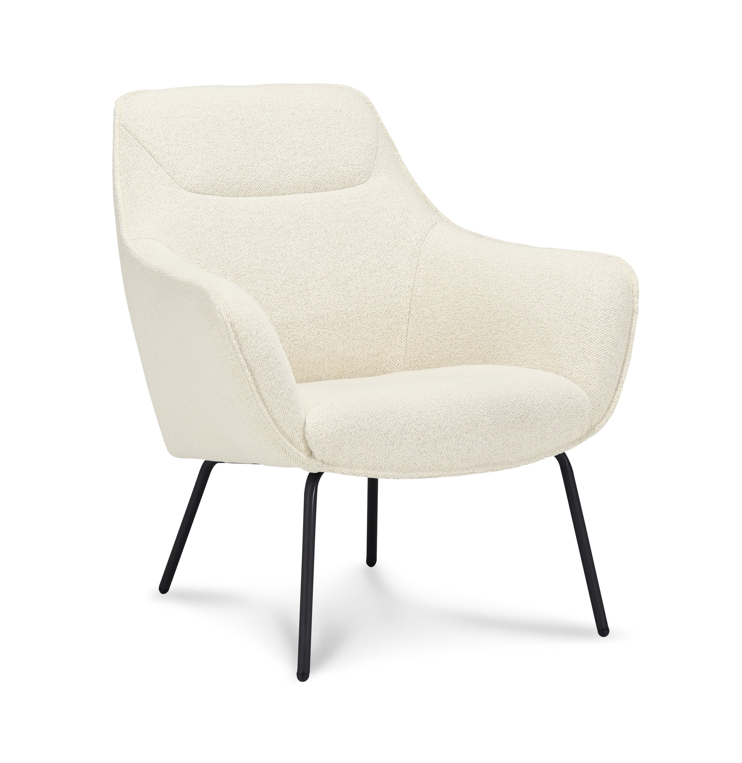 Fauteuil Sacha Stof Mose Natural Legs Black