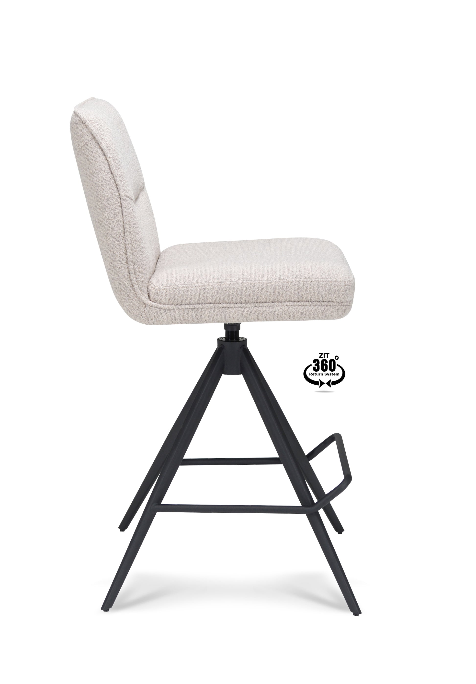 Barkruk Bliss - ZH 65 Stof Alpine Natural Leg Black 360° Return-system