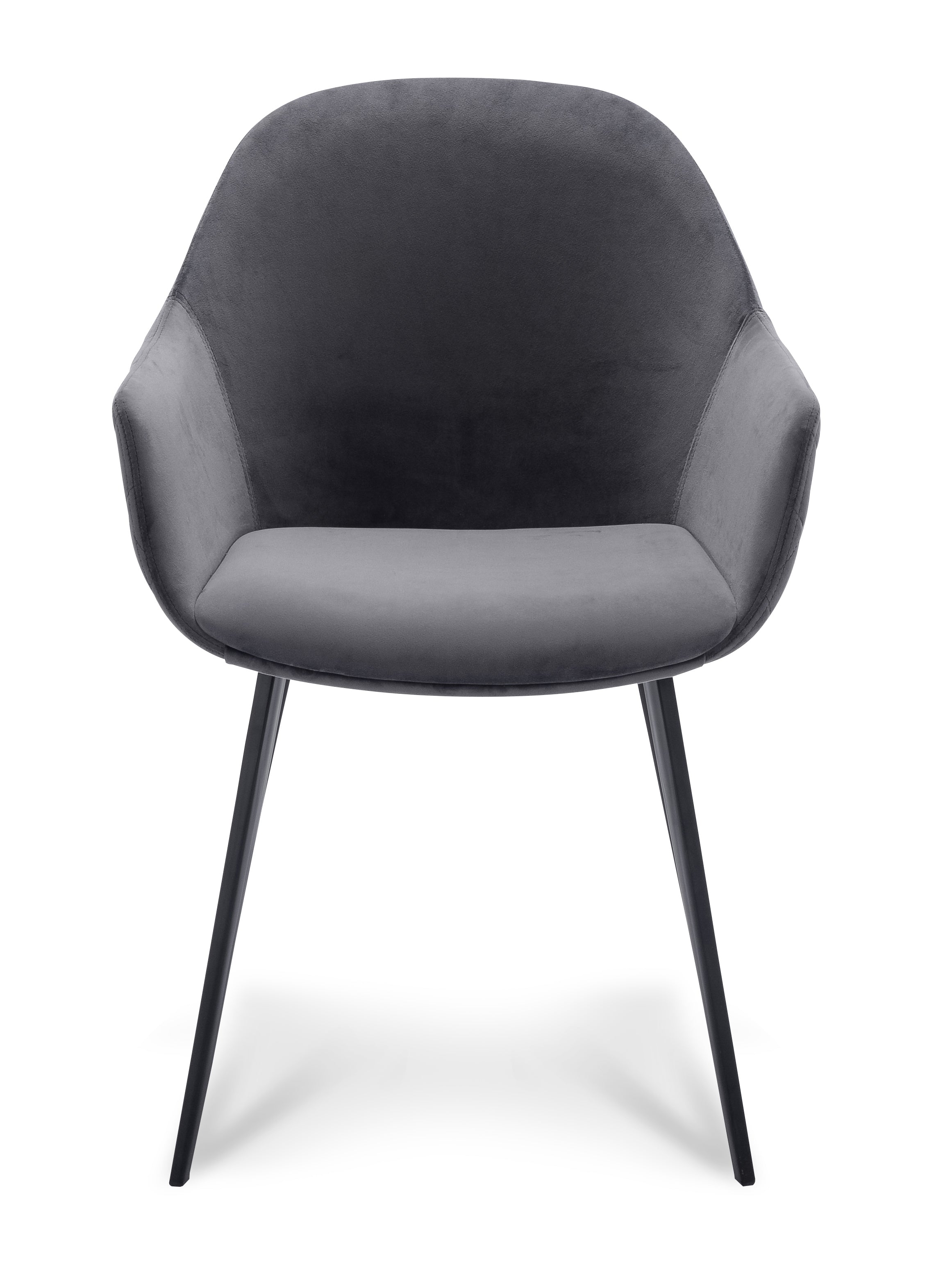 Armstoel Calvin Stof Velvet 18 Dark Grey Leg Black