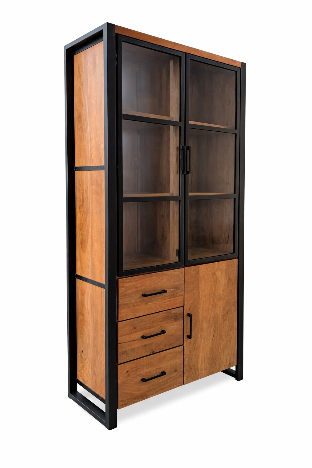 Vitrinekast Kira Mangohout/Metaal 100x201 - DFM