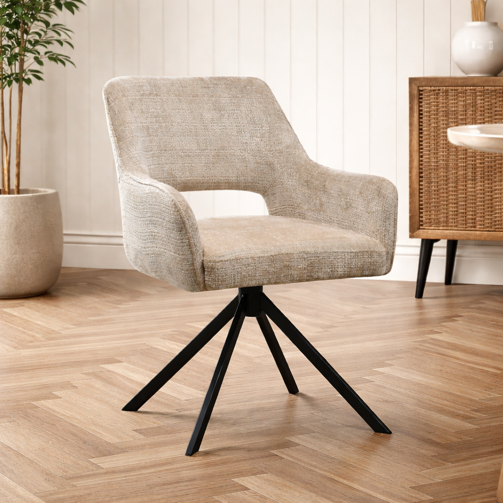 Eetkamerstoel Lynn - Cremona 12 - 360 graden draaibaar - met armleuning