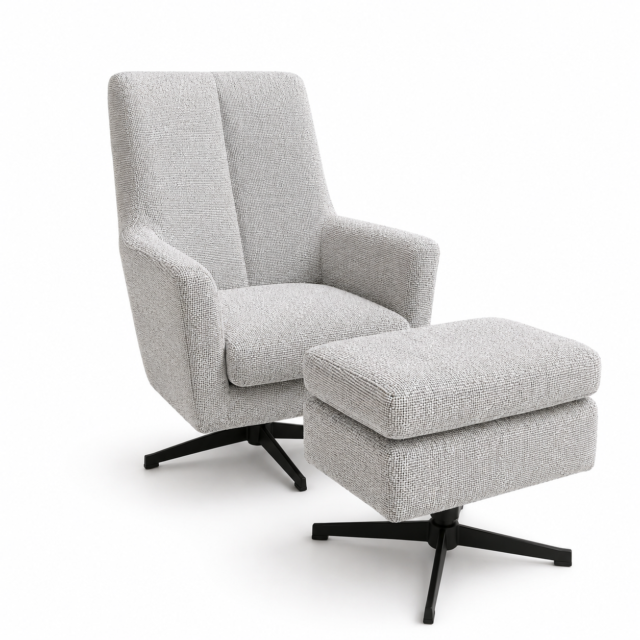 Fauteuil Wales Clay – Draaibare Relaxfauteuil met Hoge Rug (Stof Lodge)