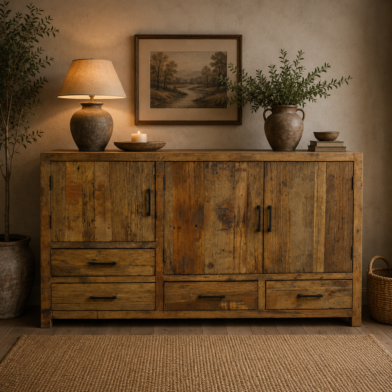 Brent Dressoir 160 cm — Gerecycled hout