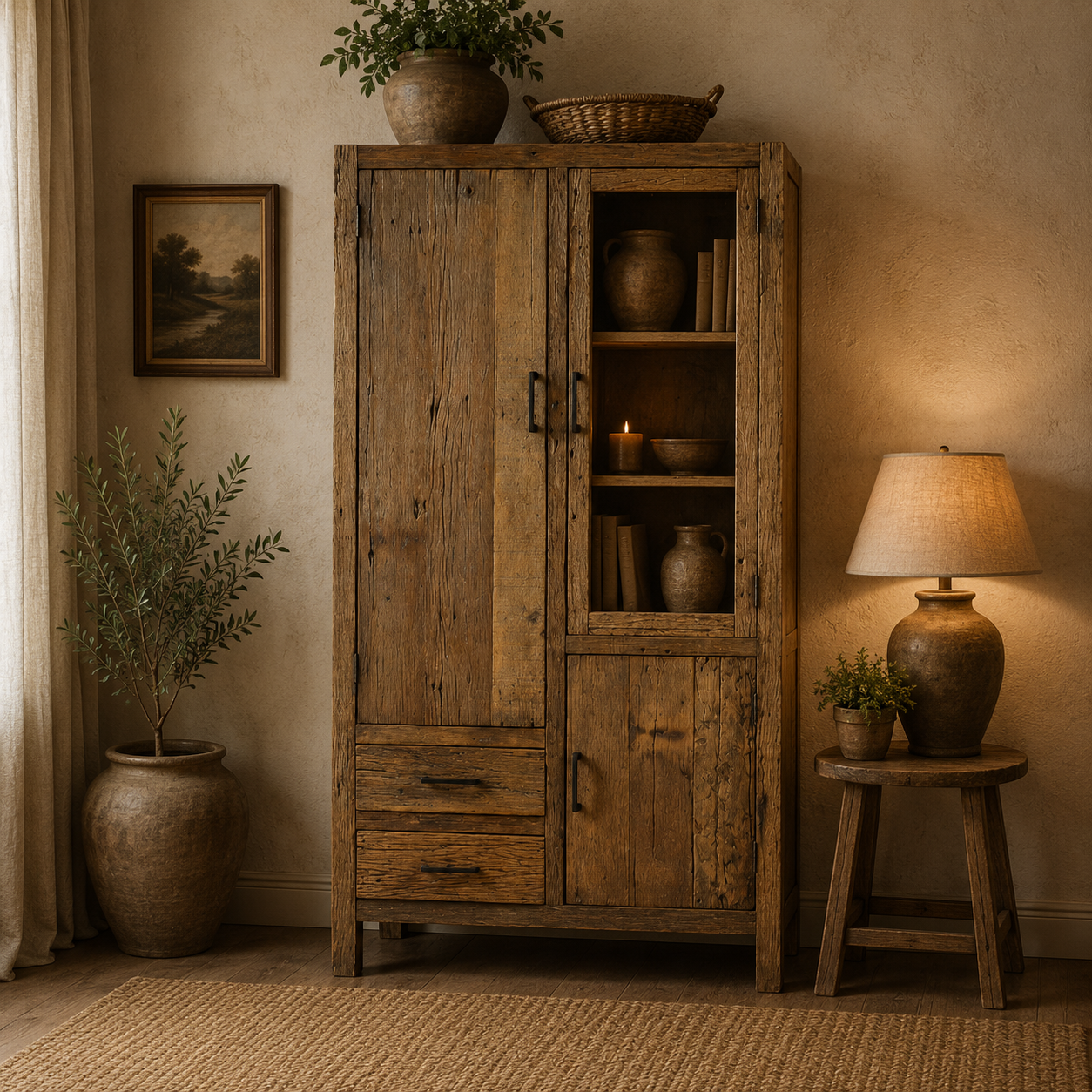 Brent Kabinet 180 cm — Gerecycled hout